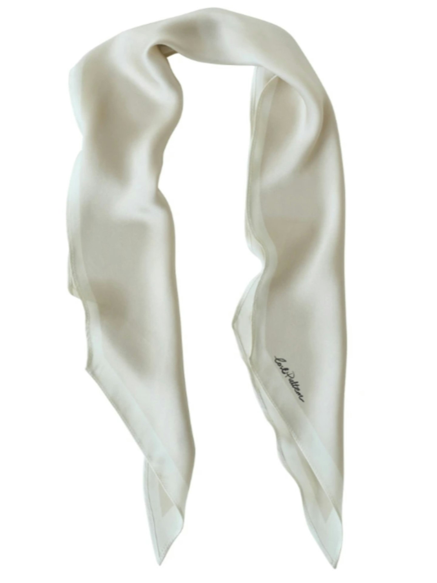 Wolf & Badger Satin Silk Neck Scarf - White