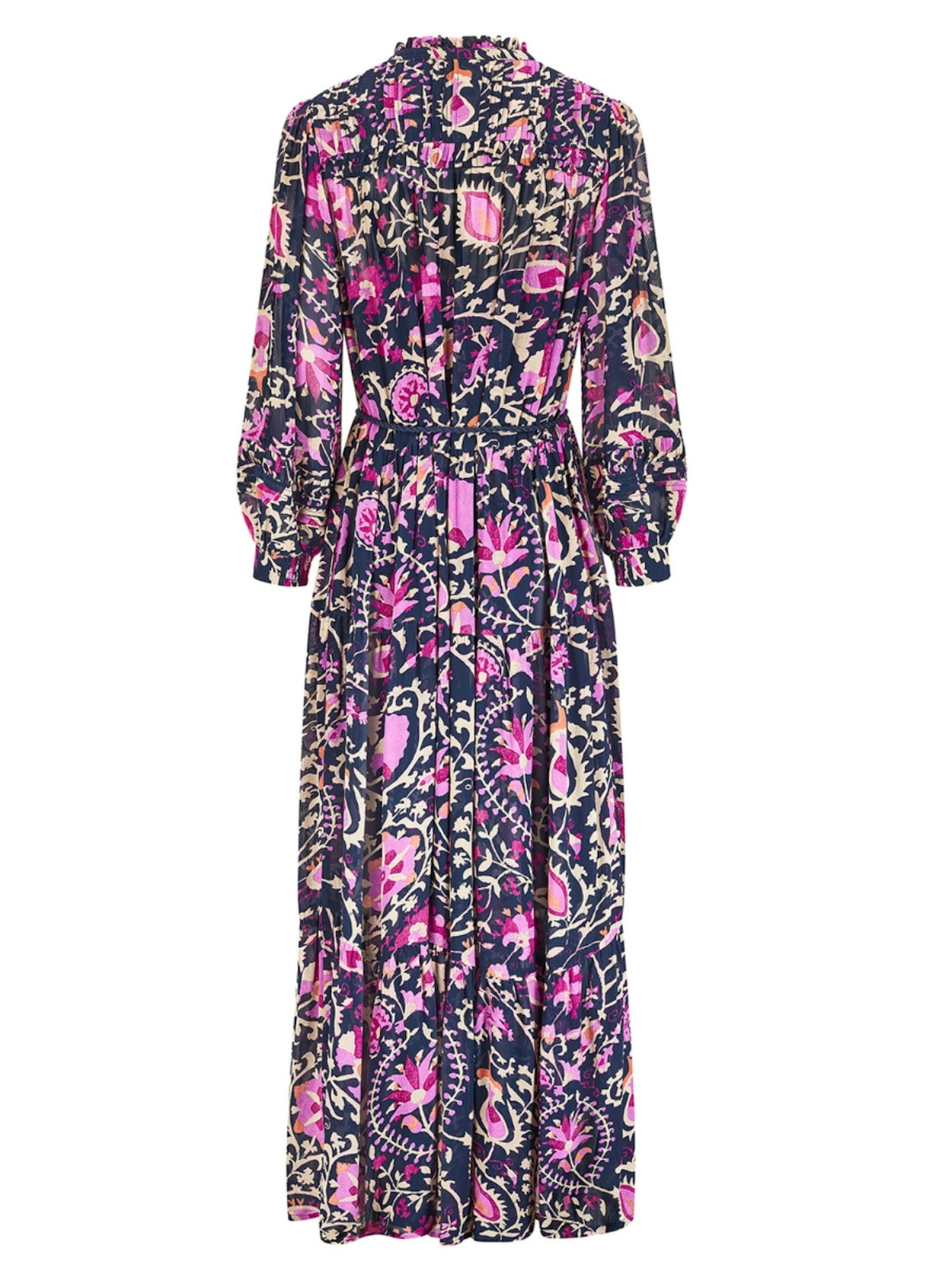 Monsoon East Print Pintuck Maxi Dress Blue