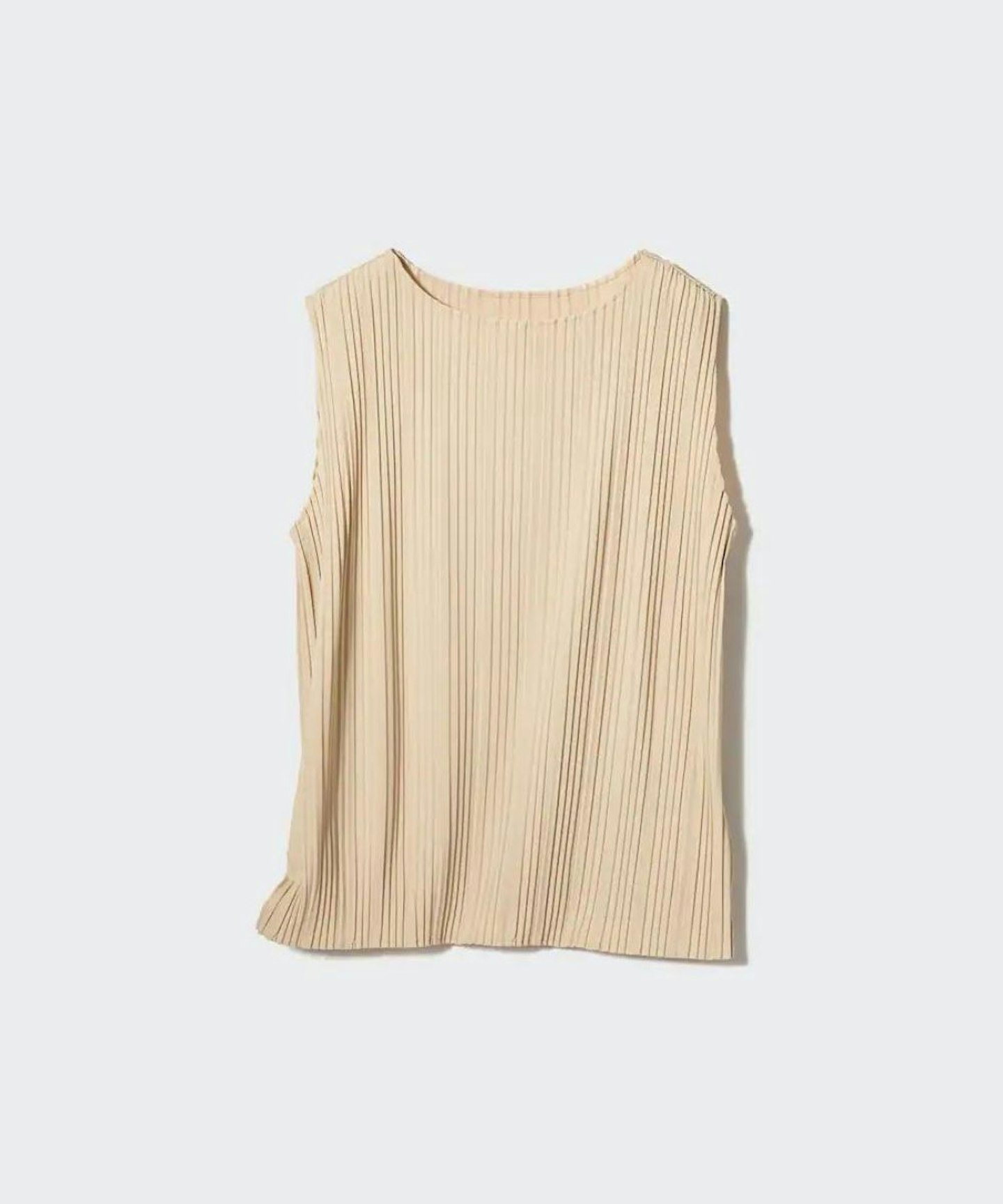 Pleated Sleeveless T-Shirt