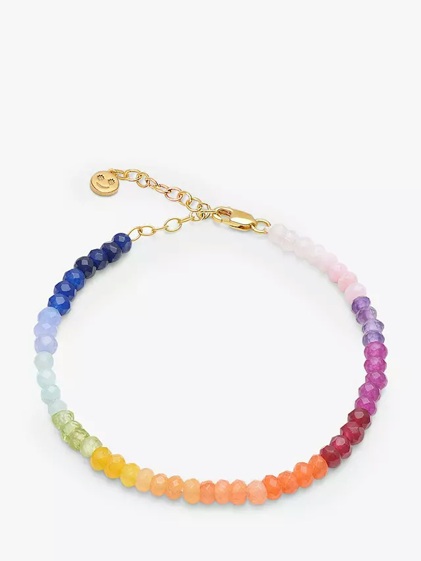 Rachel Jackson London Rainbow Happy Face Gemstone Bracelet