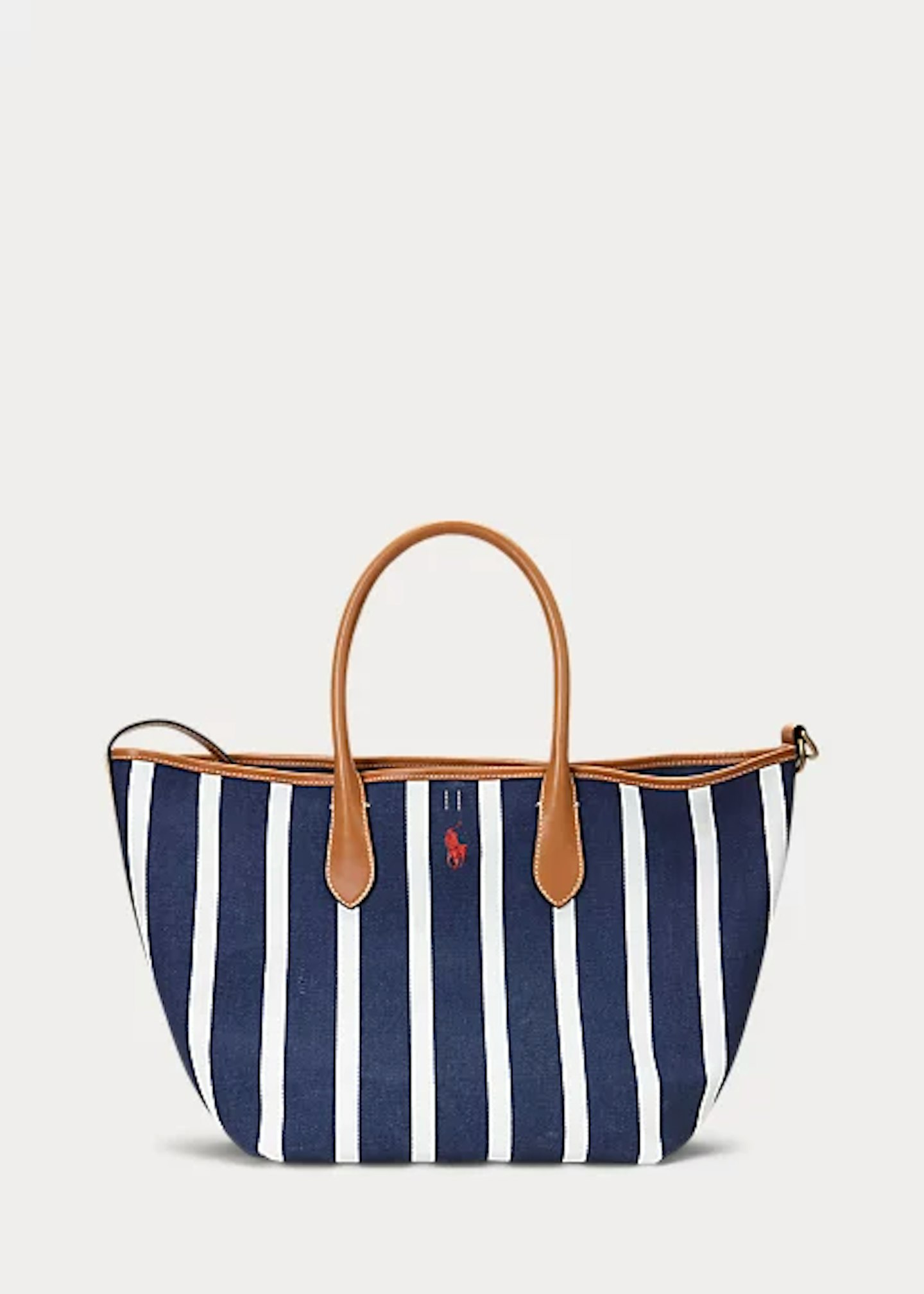 Ralph Lauren Striped Canvas Medium Bellport Tote