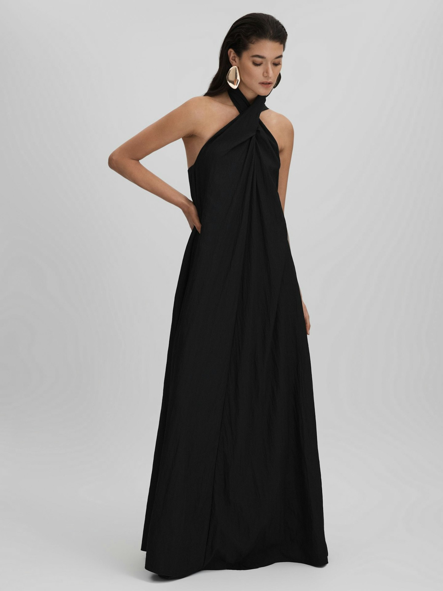 Reiss, Phoebe Taffeta Halter-Neck Maxi Dress