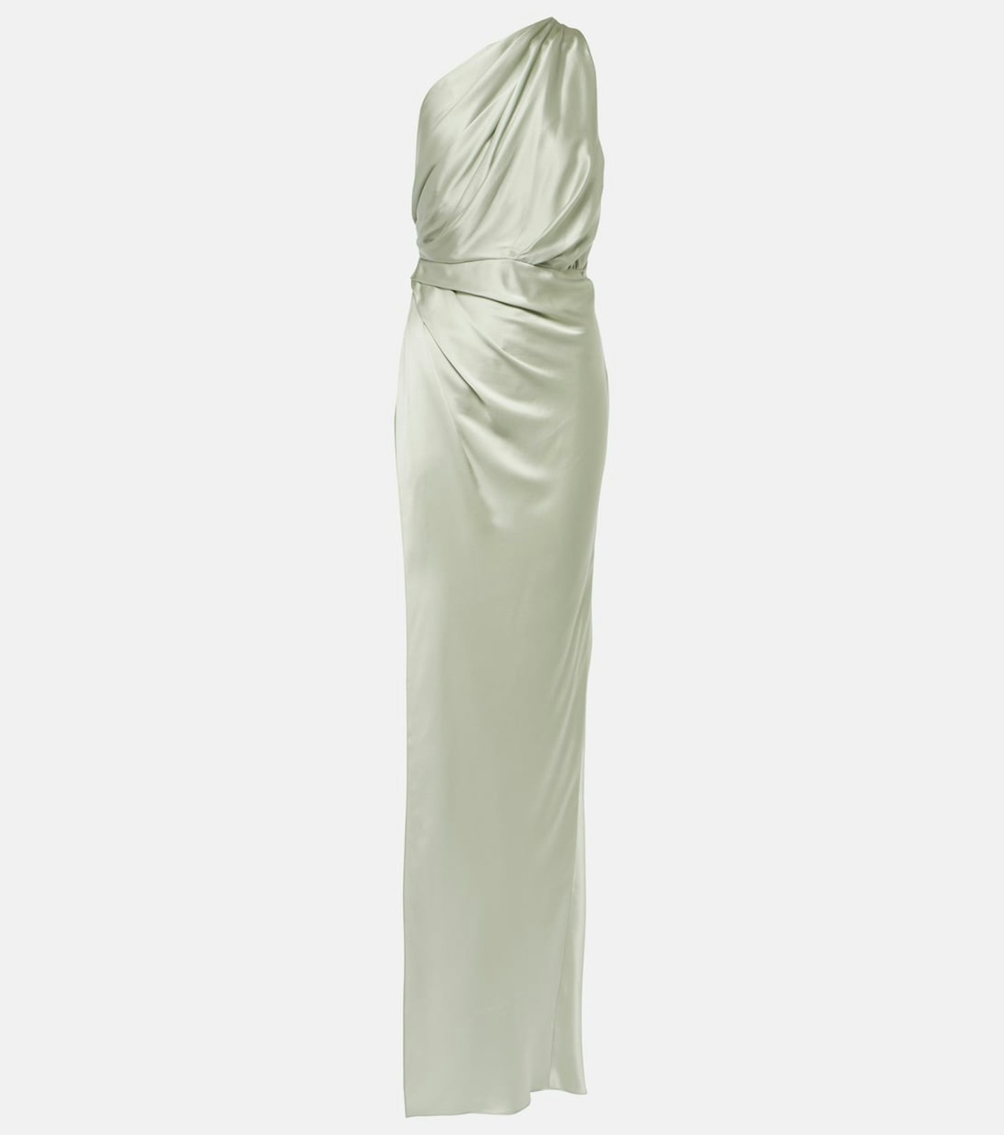 The Sei, Draped One-Shoulder Silk-Satin Gown