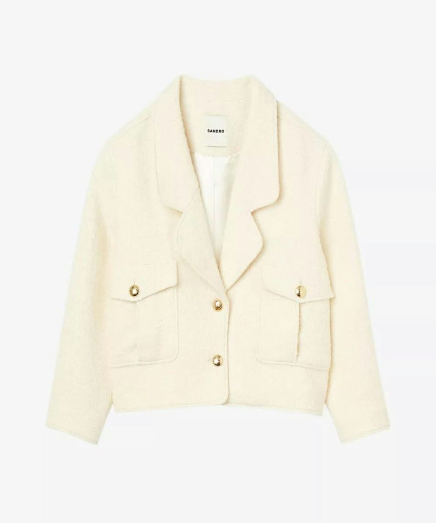 Sandro Mason Cropped Woven Blazer