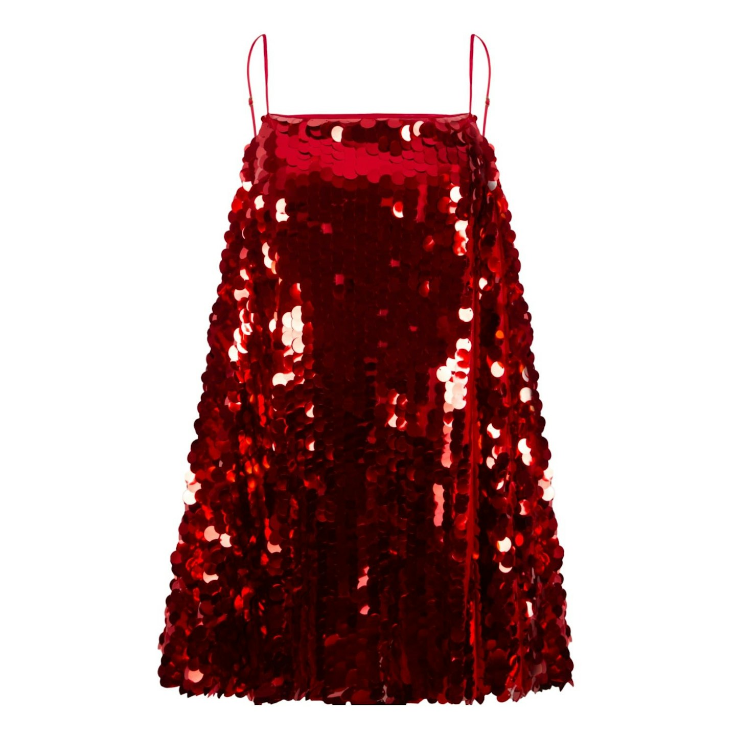 Wolf & Badger Red Sequin Mini Party Dress