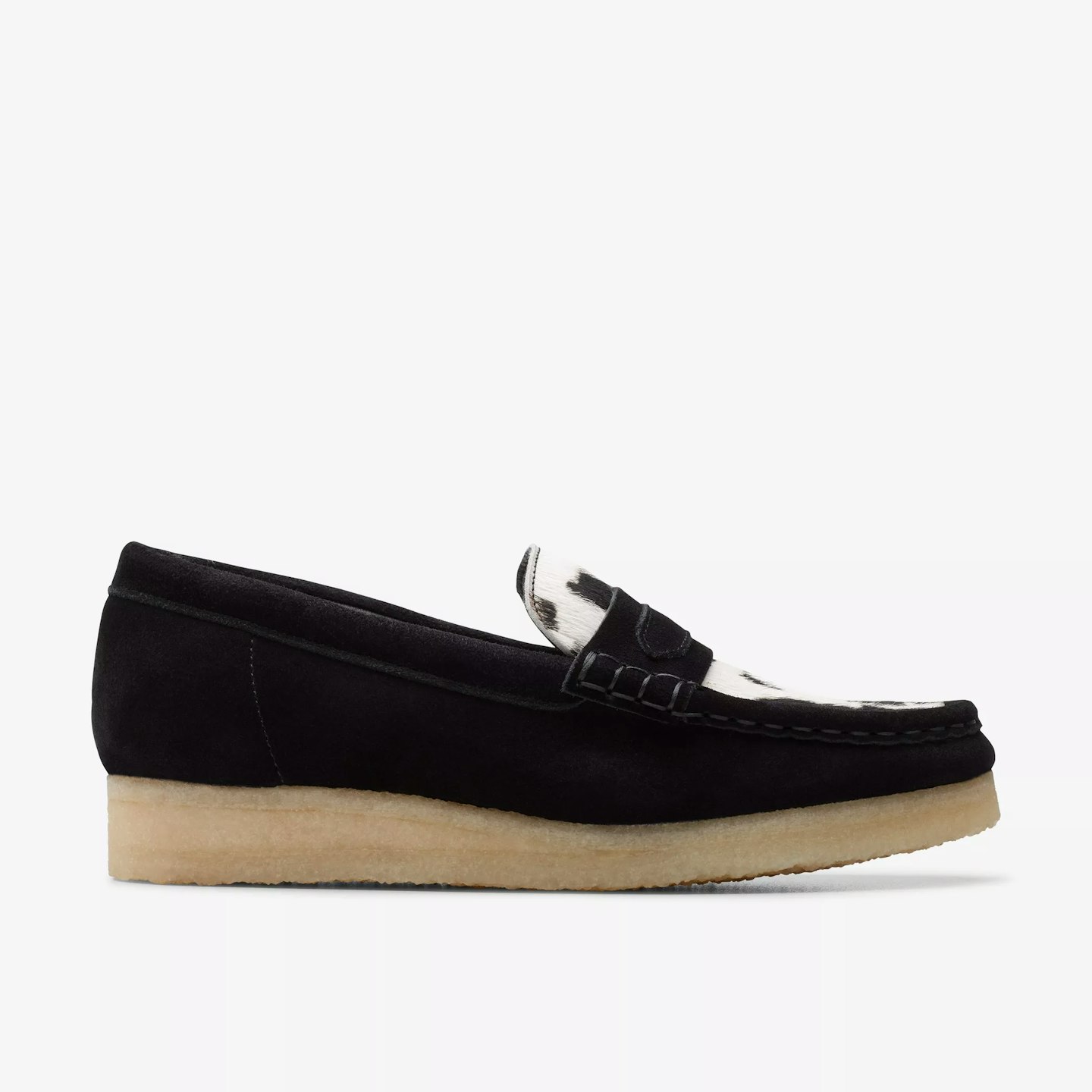 clarks wallabee loafer cow print 