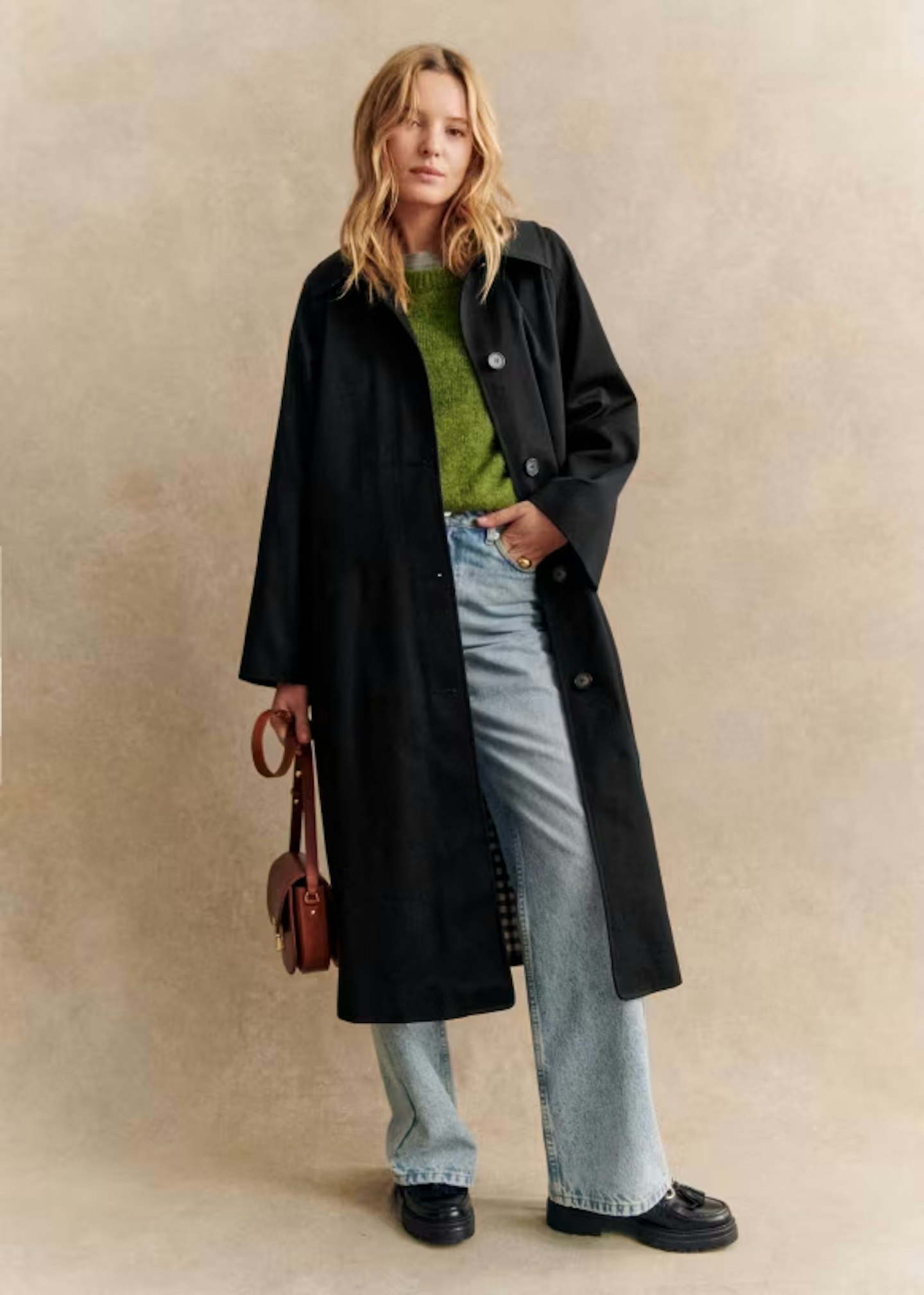 sezane trench coat black 