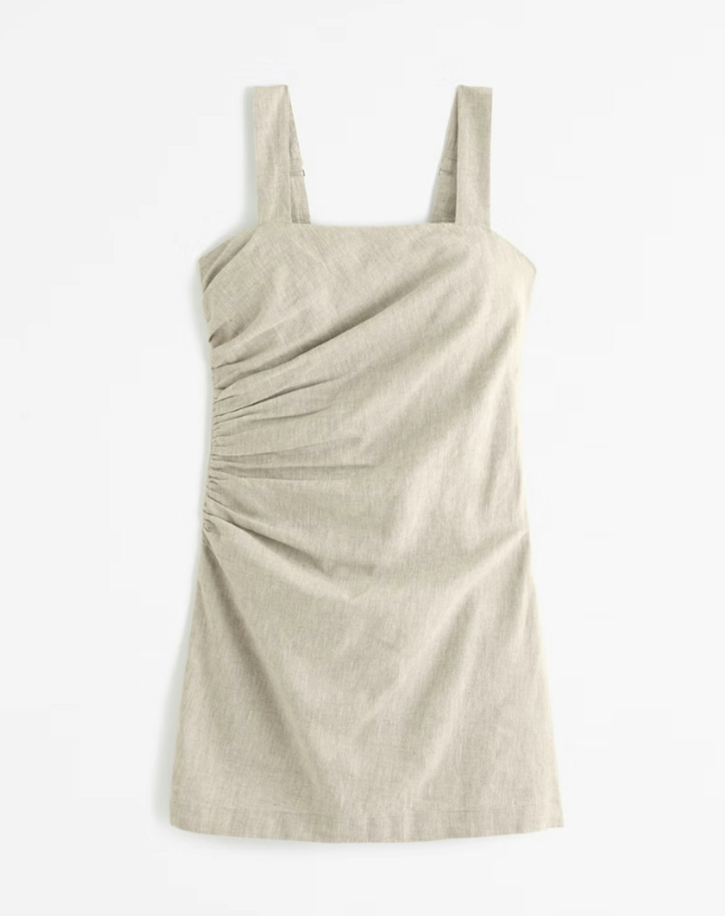 Abercrombie & Fitch, Linen-Blend Ruched Squareneck Mini Dress 