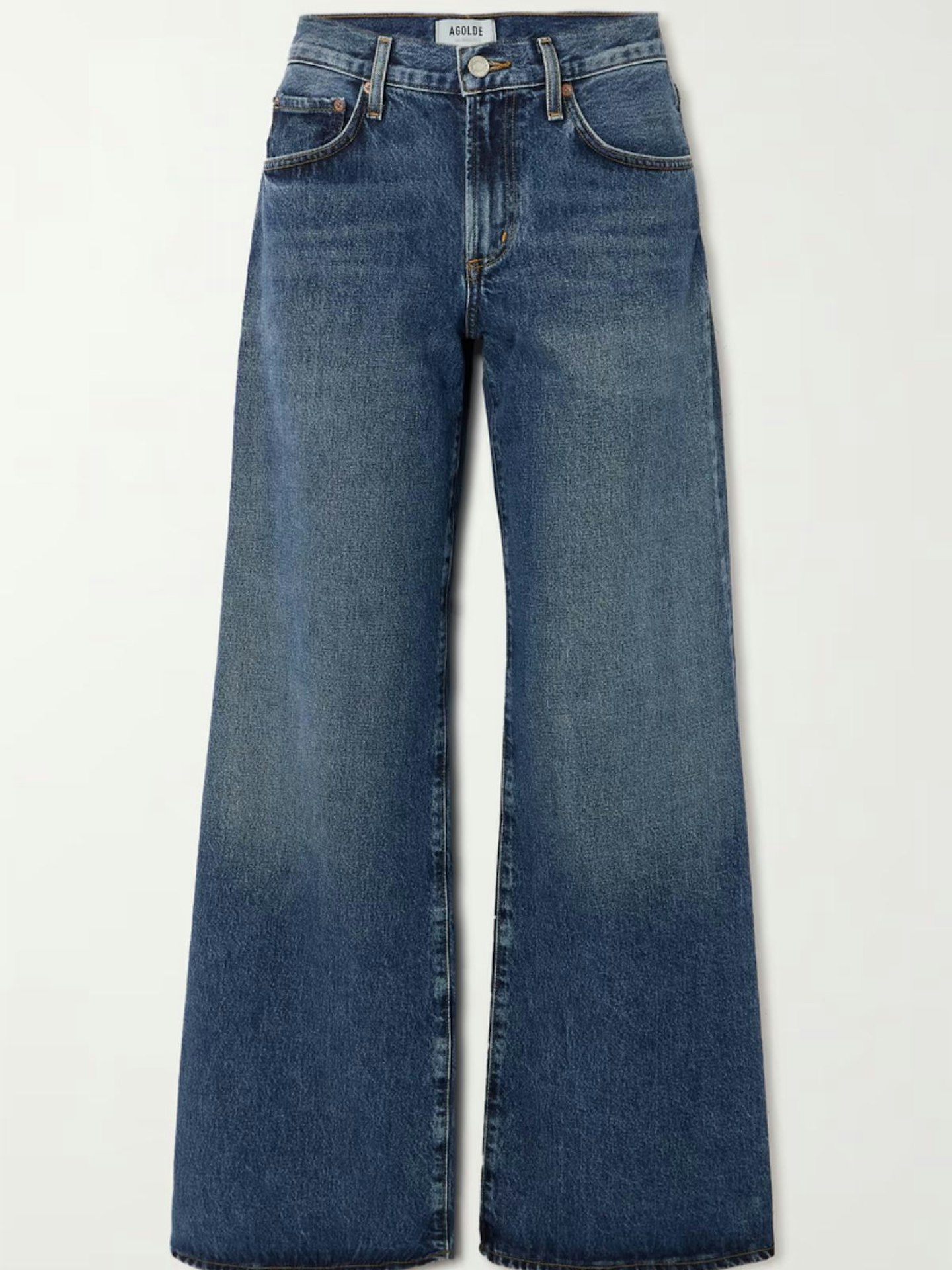 AGOLDE Clara Baggy Low-Rise Flared Organic Jeans