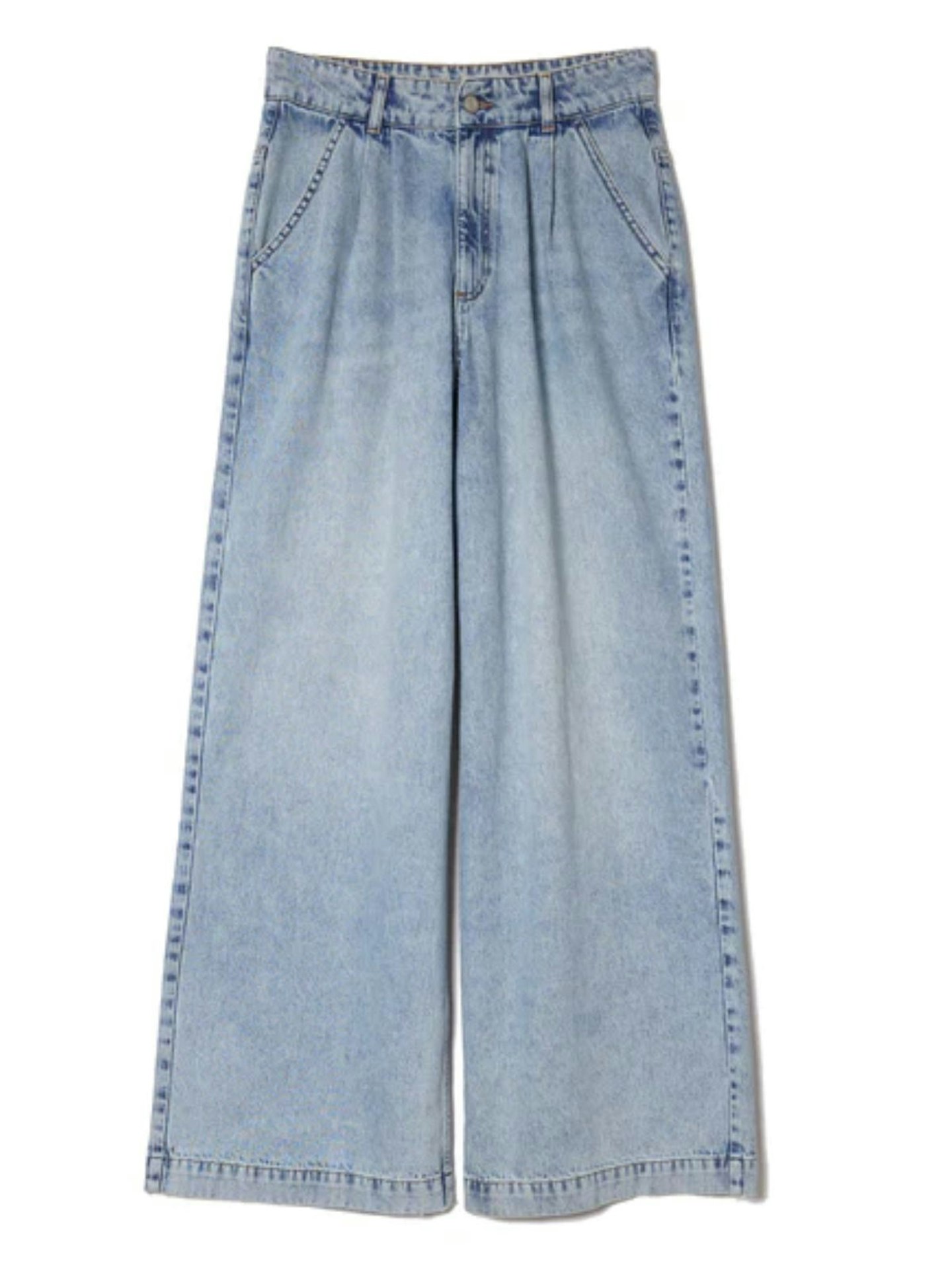 Albaray Light Wash Wide Leg Pleat Jean