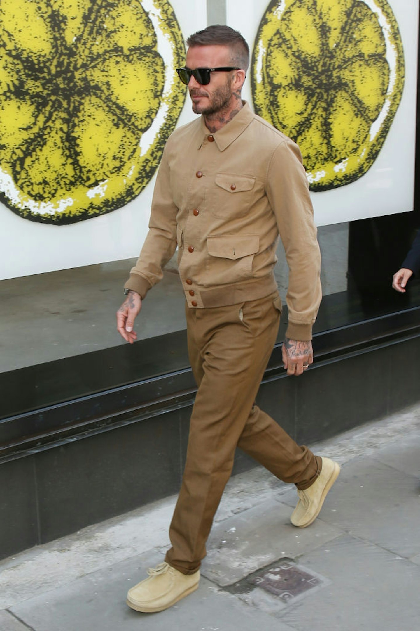 David Beckham wearing a pair of Wallabees