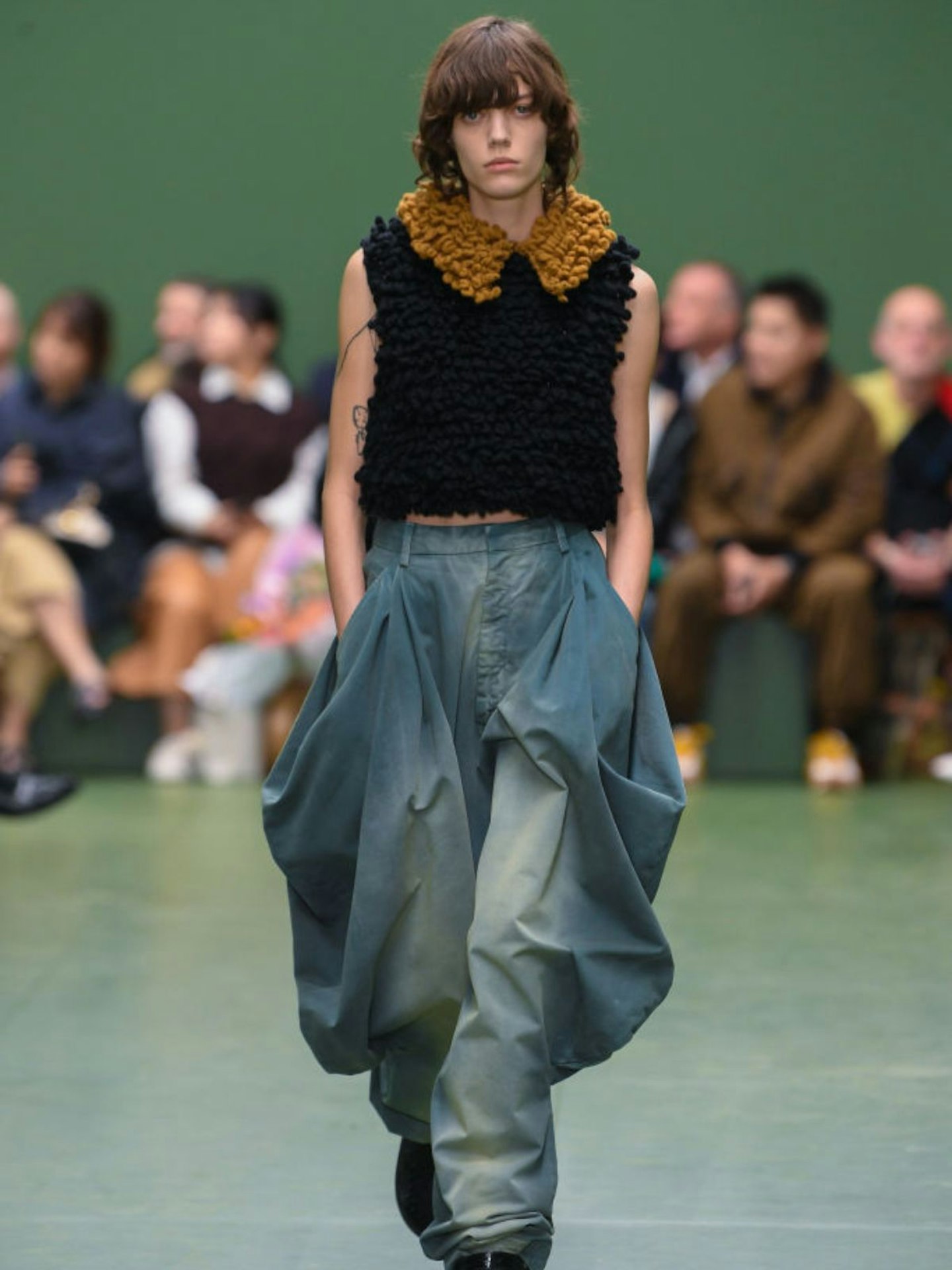 Loewe runway 2024 featuring baggy jeans