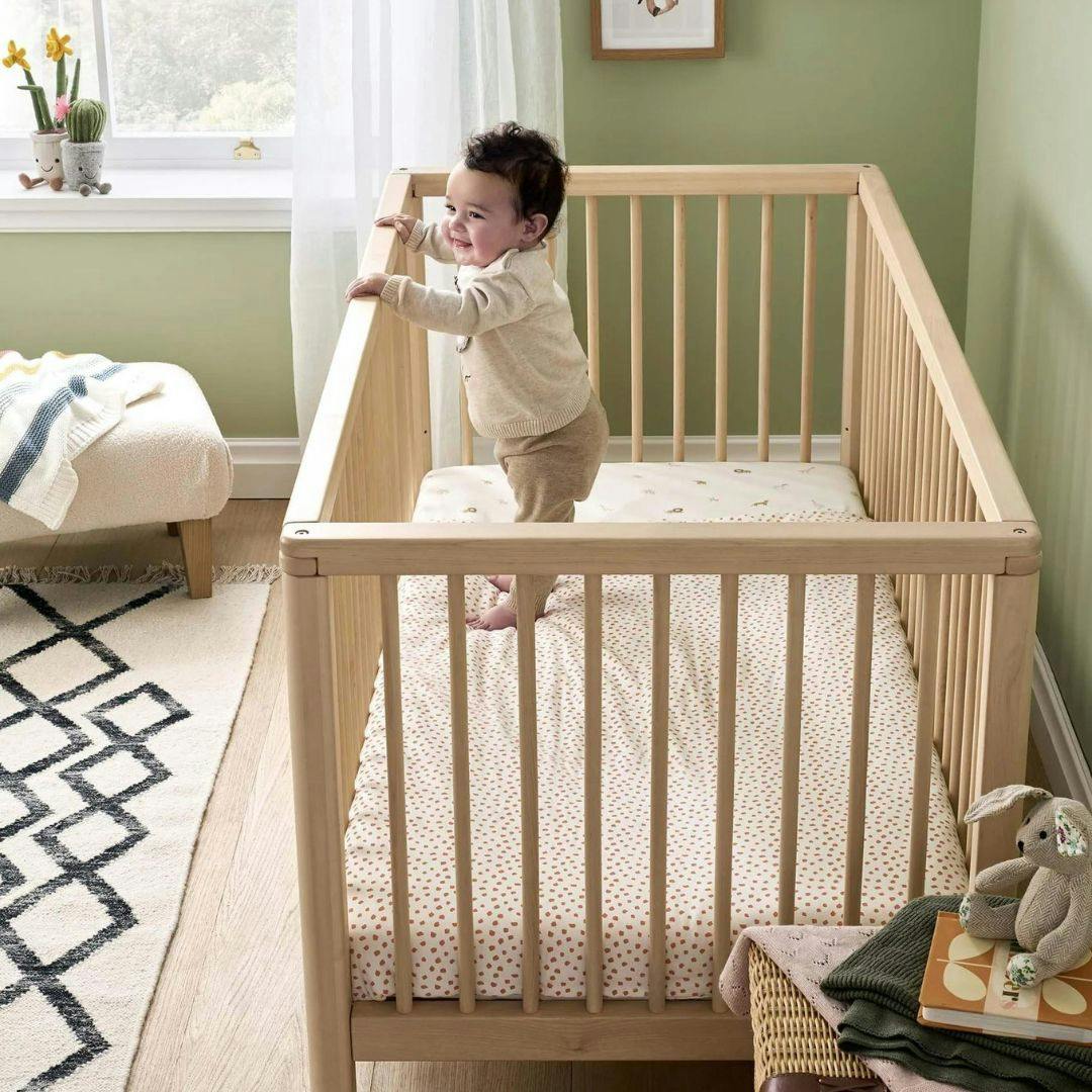 Baby wooden cot bed hotsell