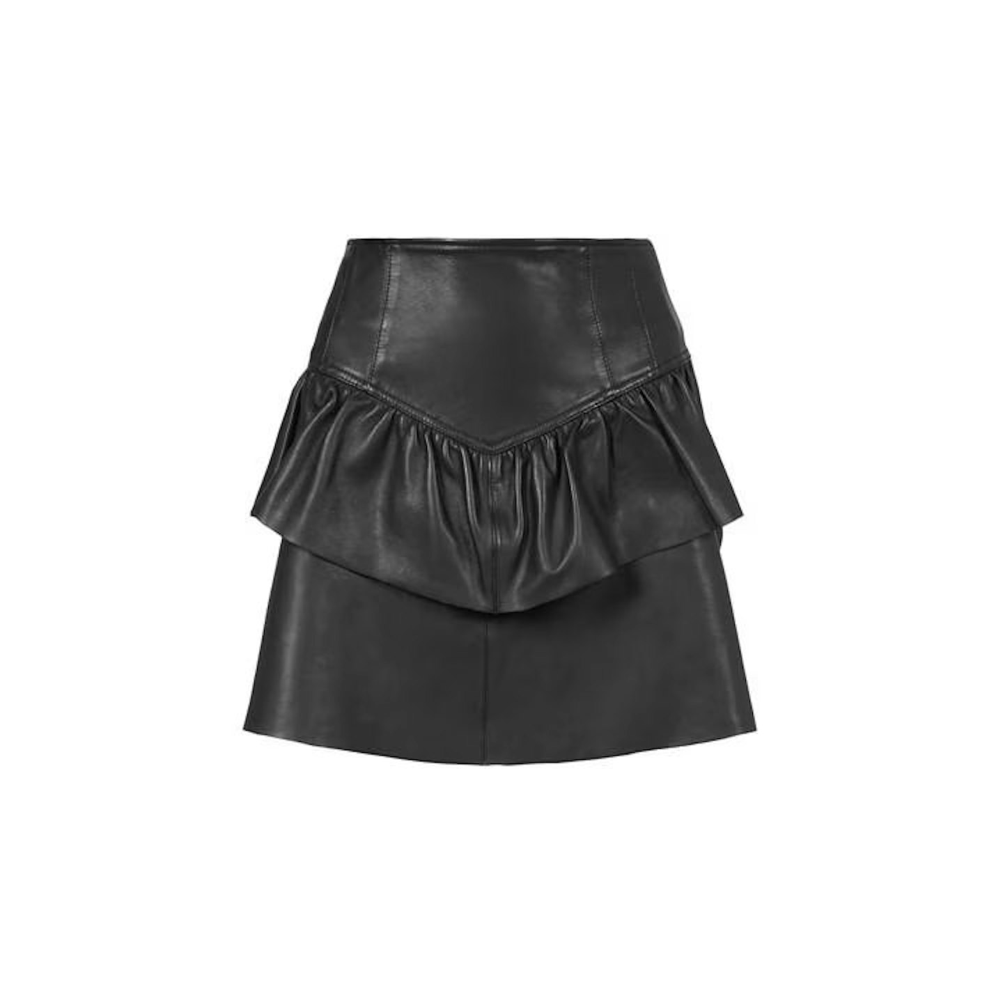all saints ruffle leather skirt 
