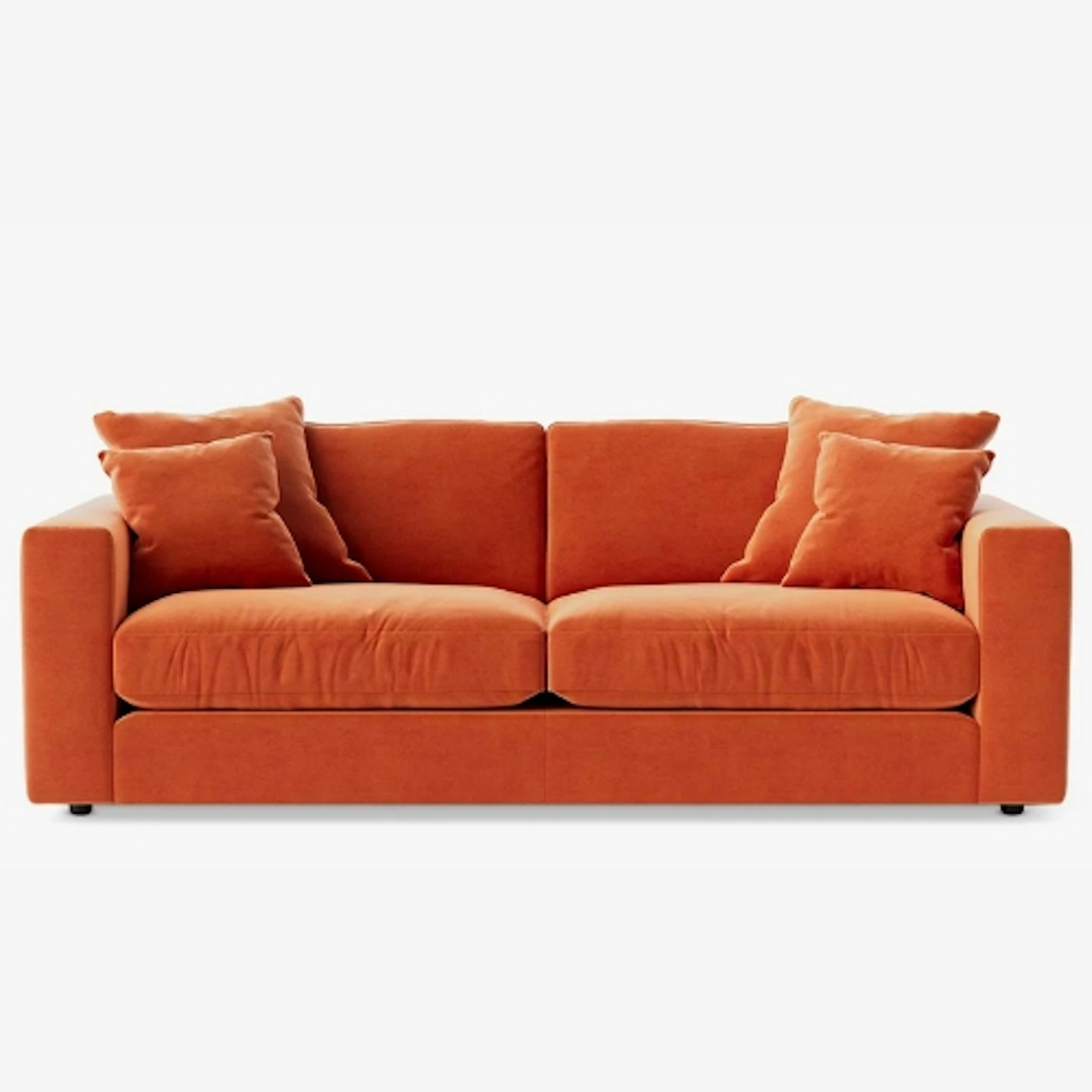 Swoon Althaea Large 3 Seater Sofa, Easy Velvet Burnt Orange