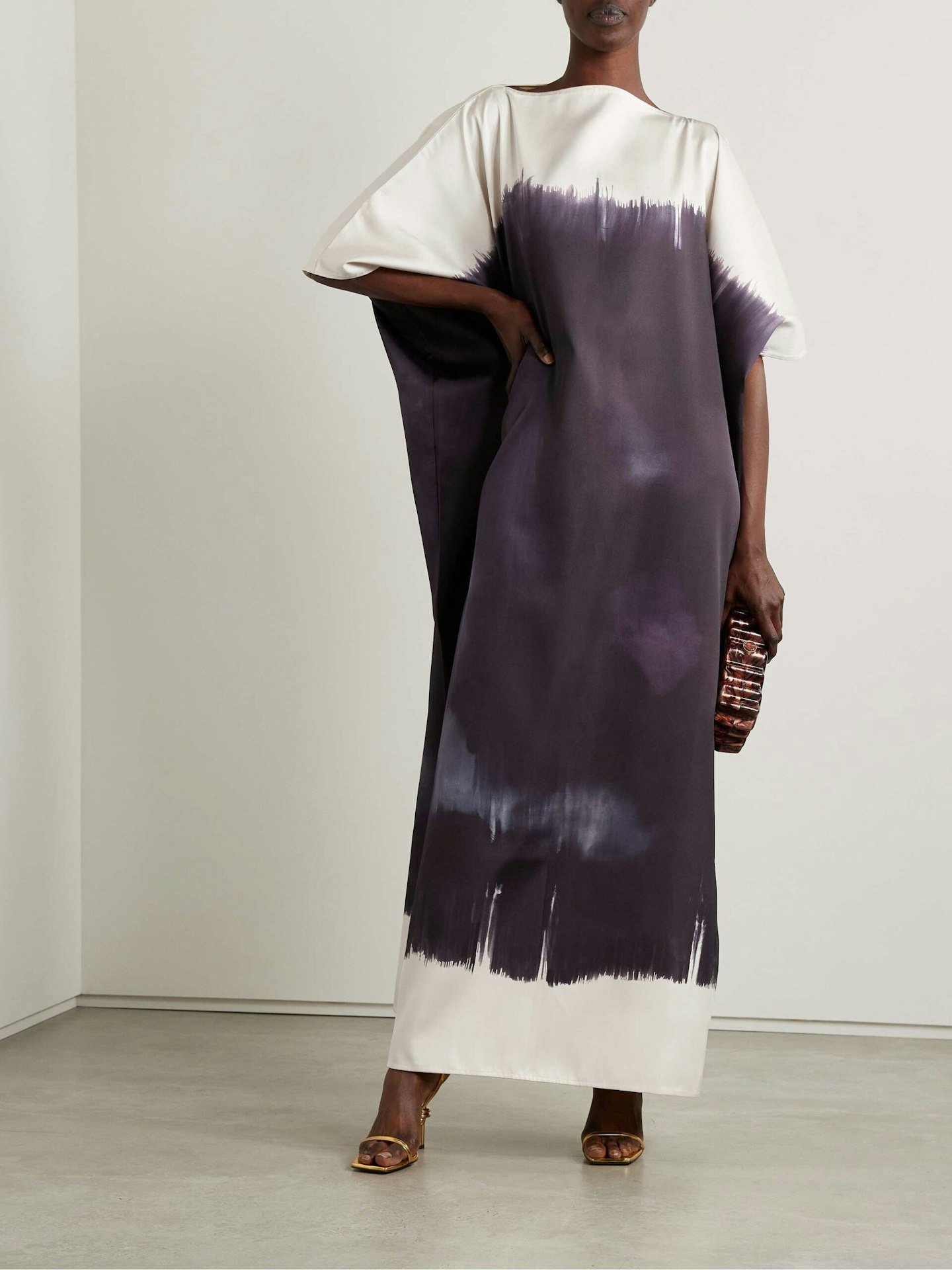 Dima Ayad, Oversized Tie-Dyed Satin-Twill Gown