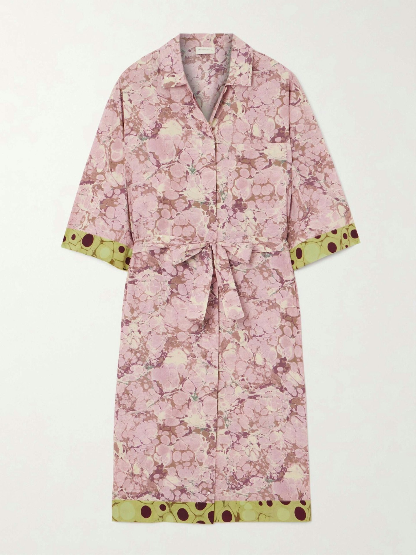 Dries Van Noten, Belted Printed Cotton-Poplin Mini Shirt Dress