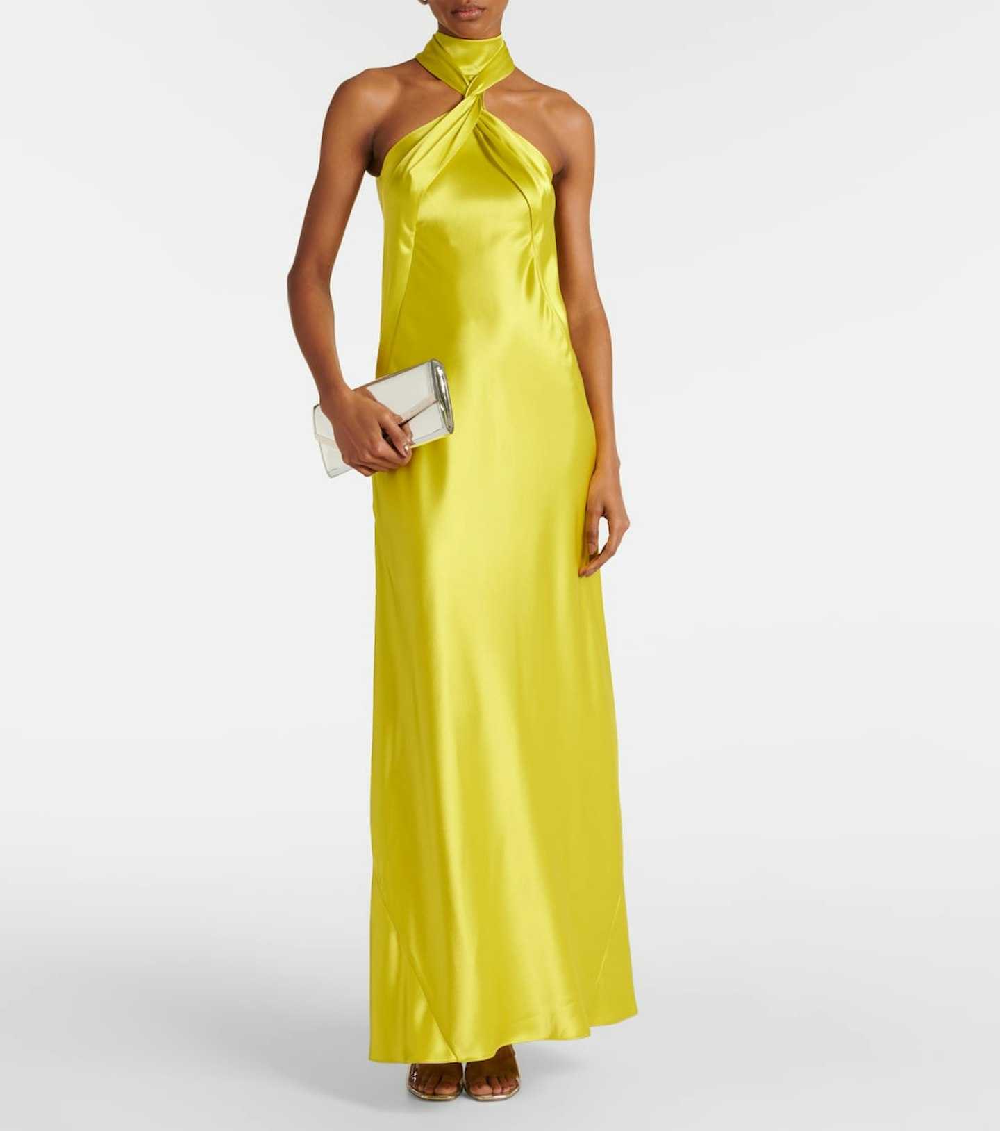 Galvan, Portico Halter-Neck Satin Gown