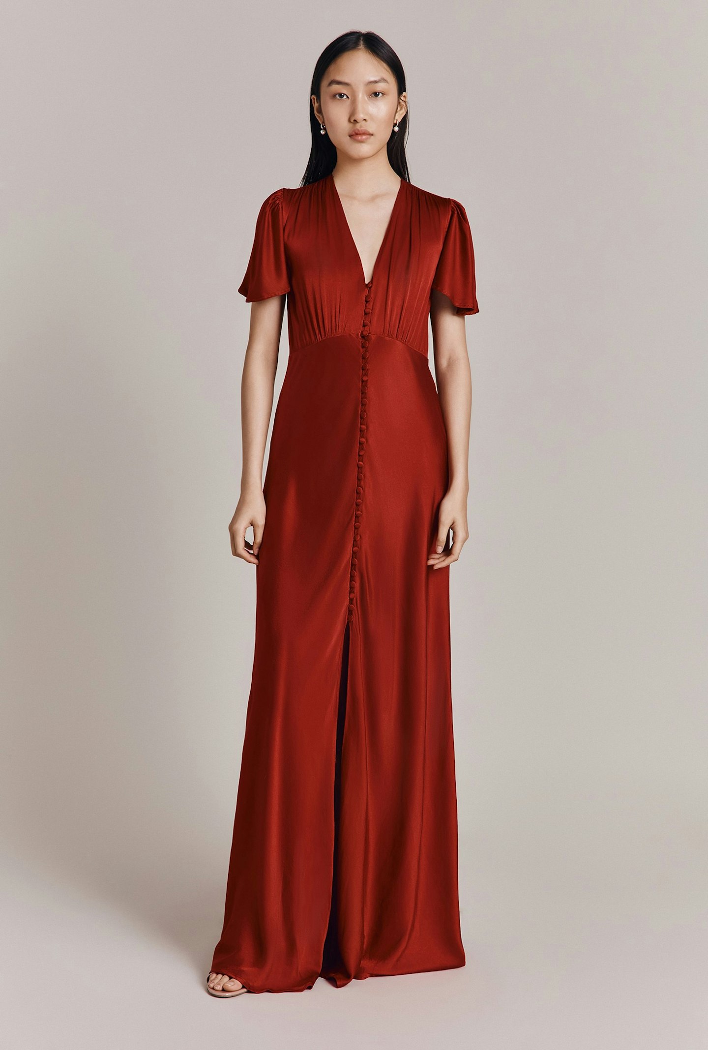 Ghost, Delphine Satin Maxi Dress