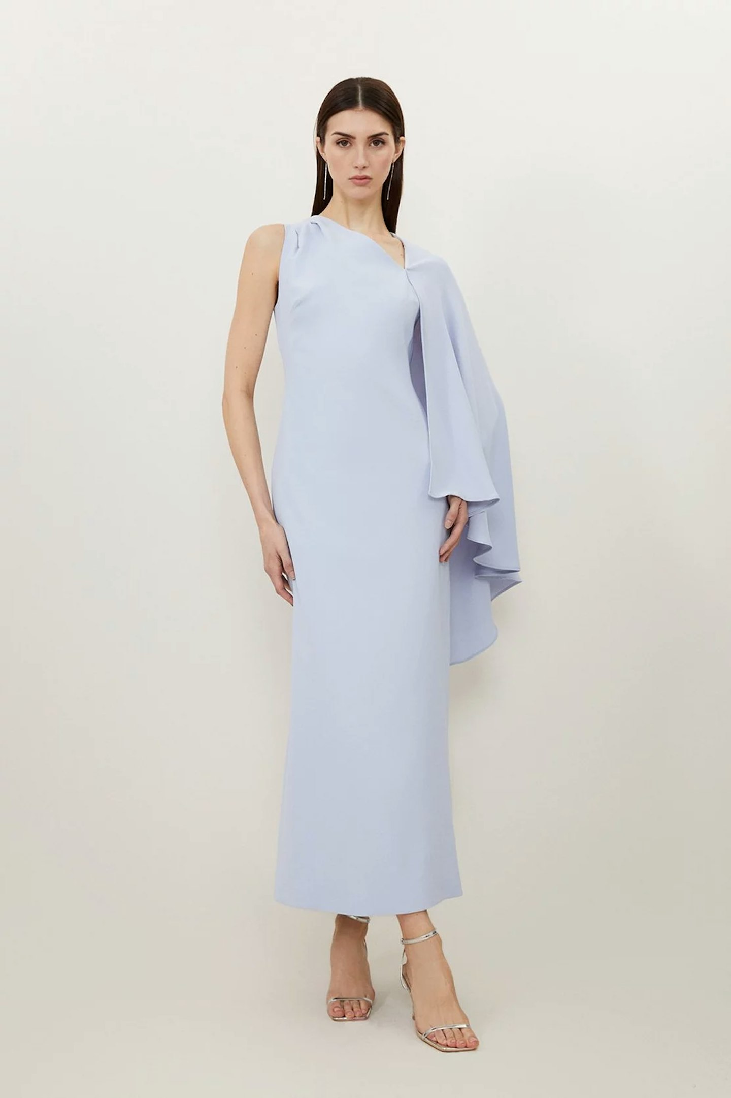 Karen Millen, Fluid Tailored Asymmetric One Shoulder Drape Maxi Dress