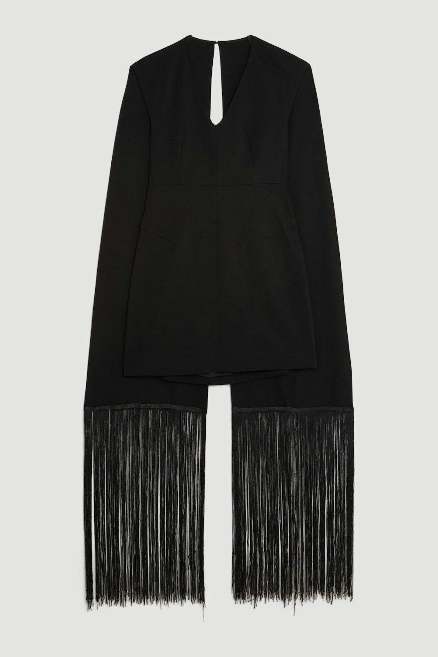 Fringe Cape Woven Mini Dress