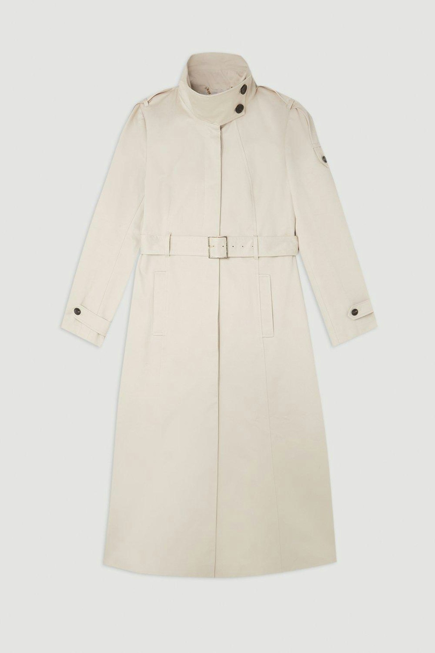 Tailored High Neck Belted Trench Coat