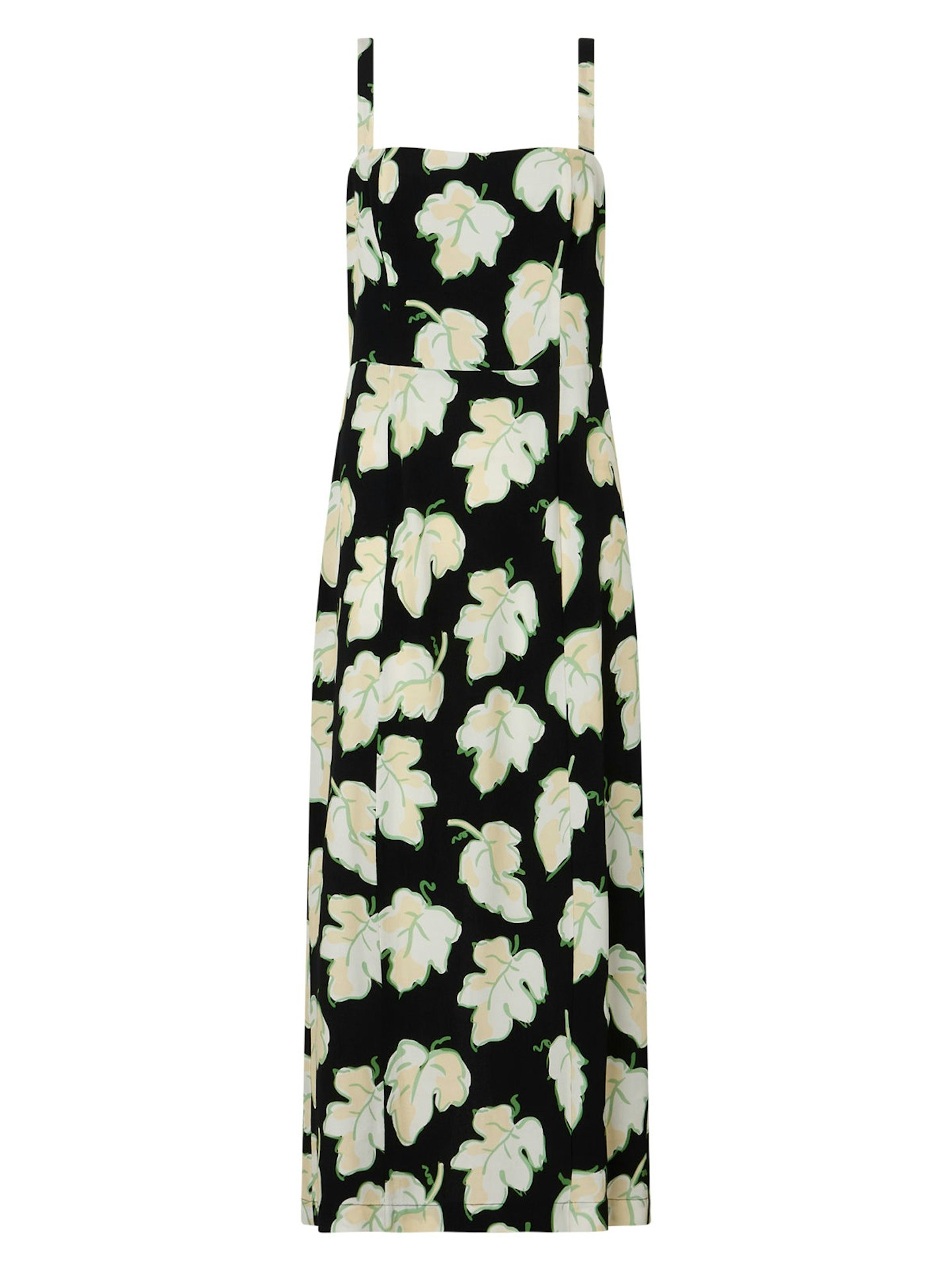 Kitri, Ursula Black Vine Leaf Midi Dress