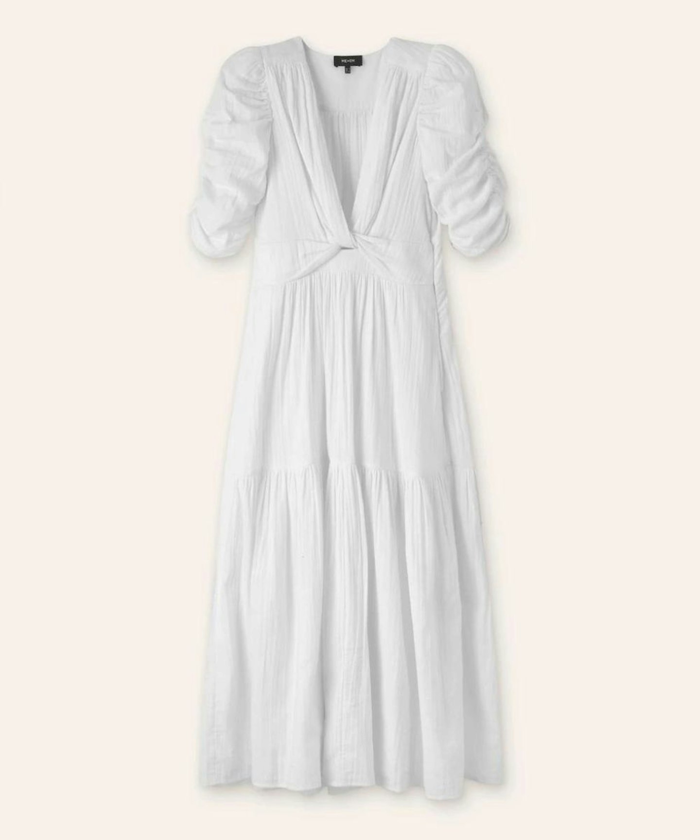 ME+EM, Cheesecloth Gathered Sleeve Maxi Dress