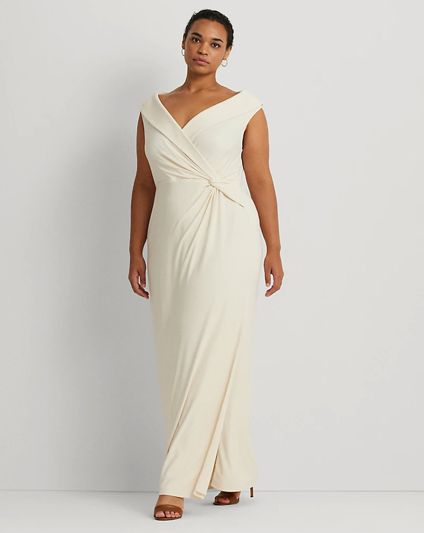 Ralph Lauren, Jersey Off-The-Shoulder Gown