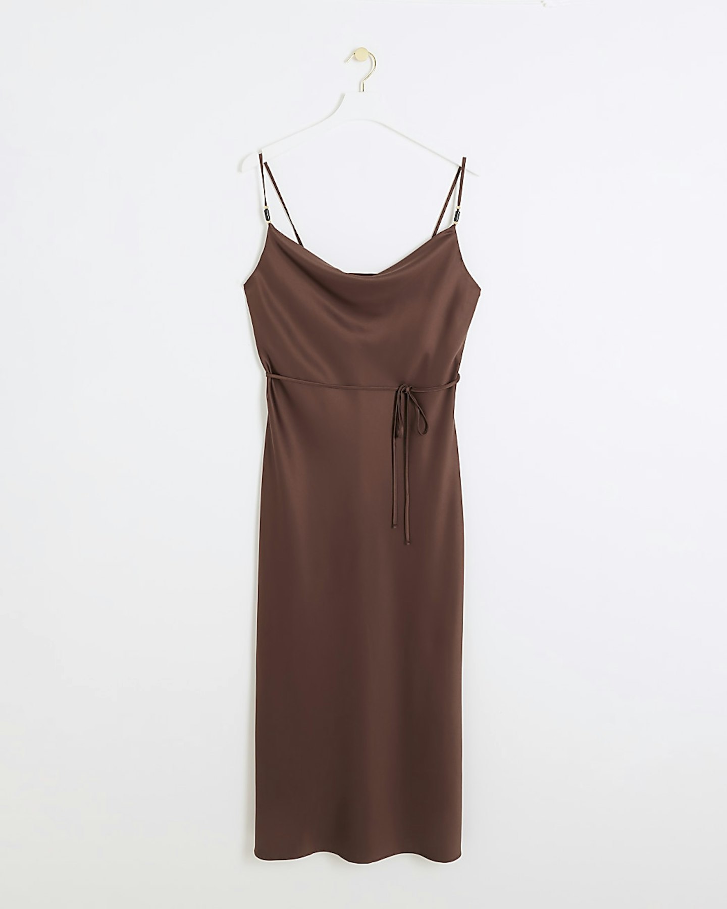 River Island, Satin Cowl Neck Beaded Dress