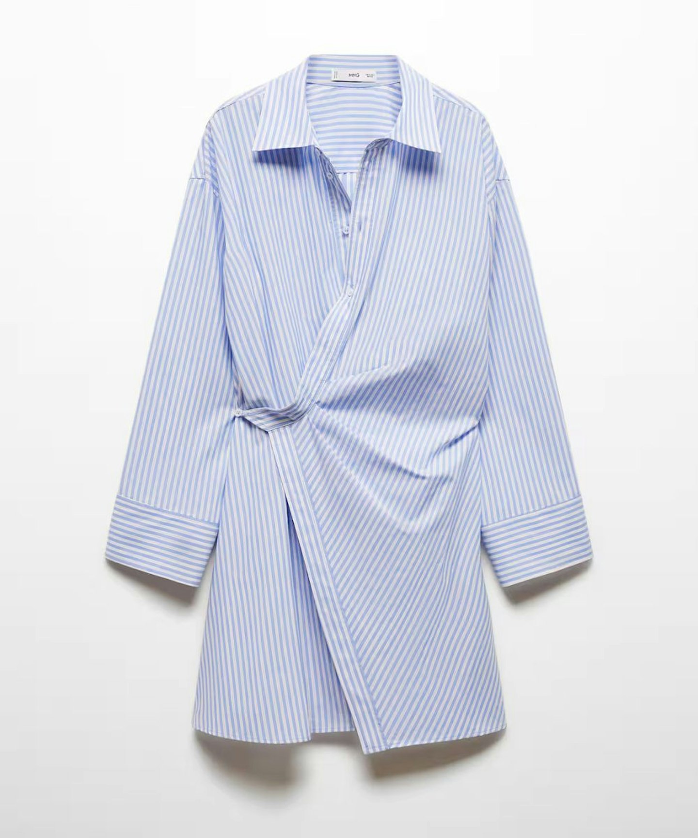 Mango, Striped Crossover Shirt Dress