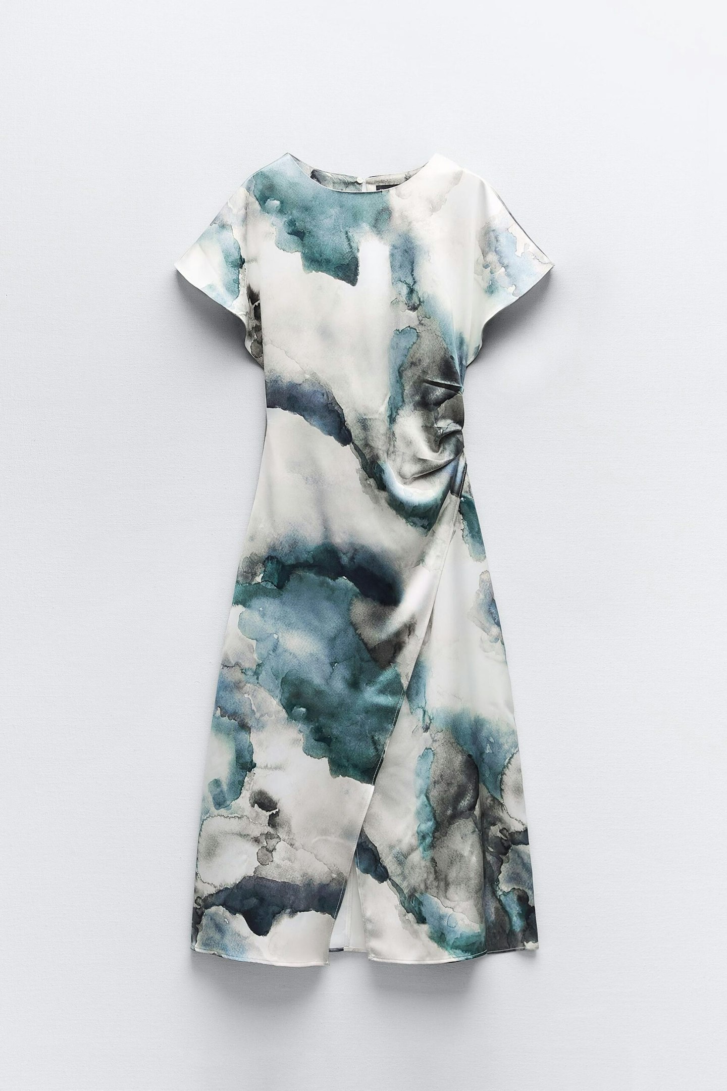 Zara, Tie-Dye Print Satin Dress