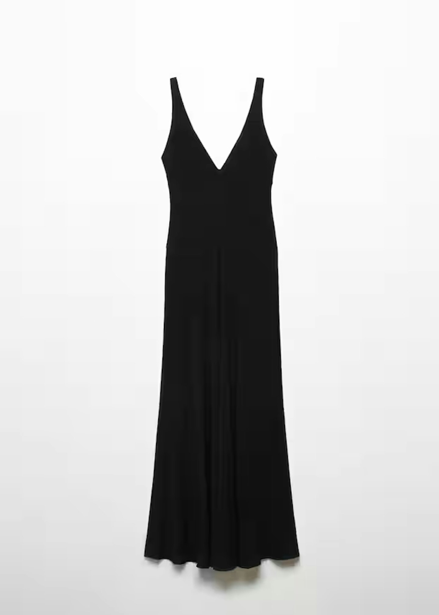 mango victoria beckham long black dress