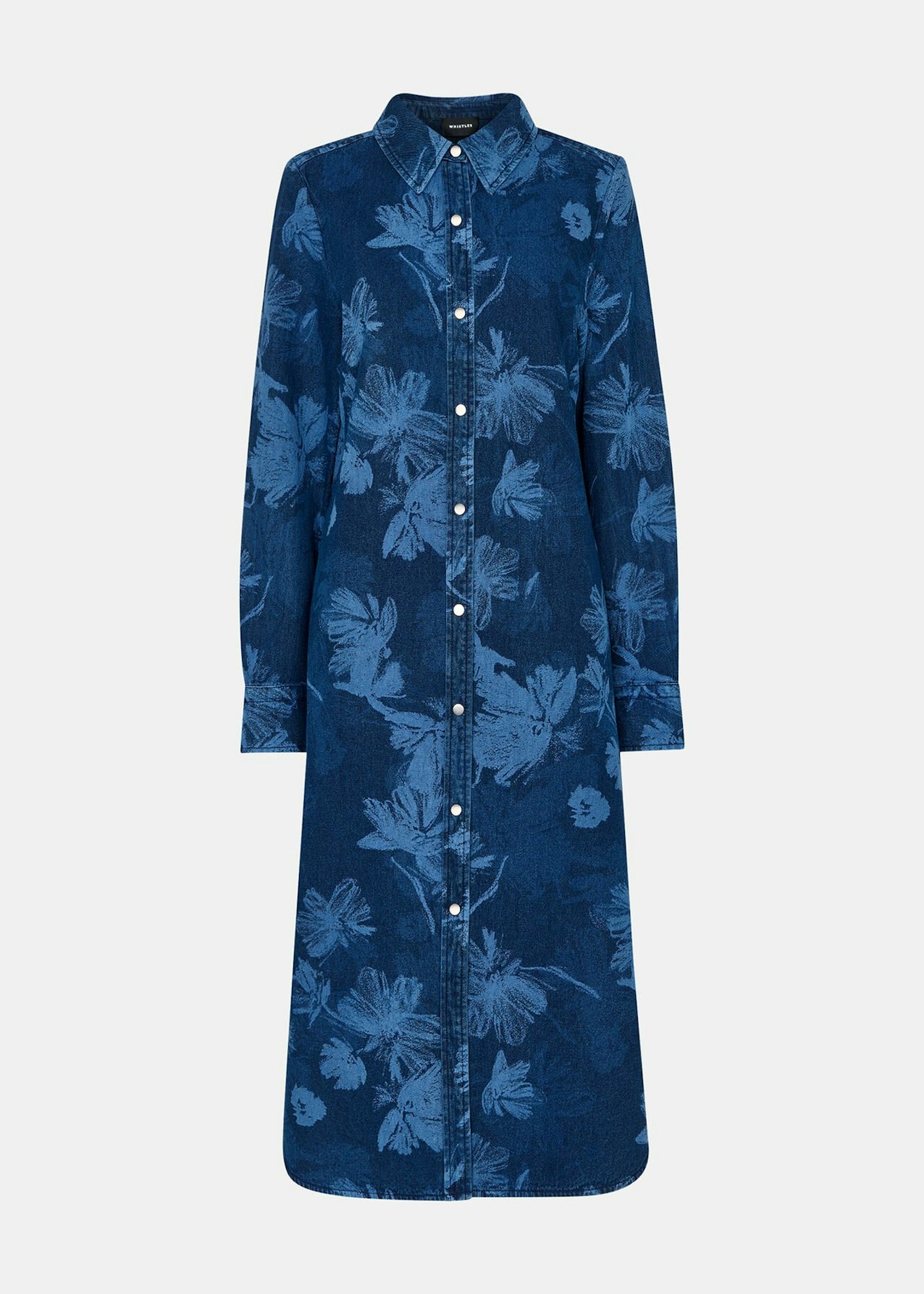 Whistles, Chalk-Print Denim Shirt Dress