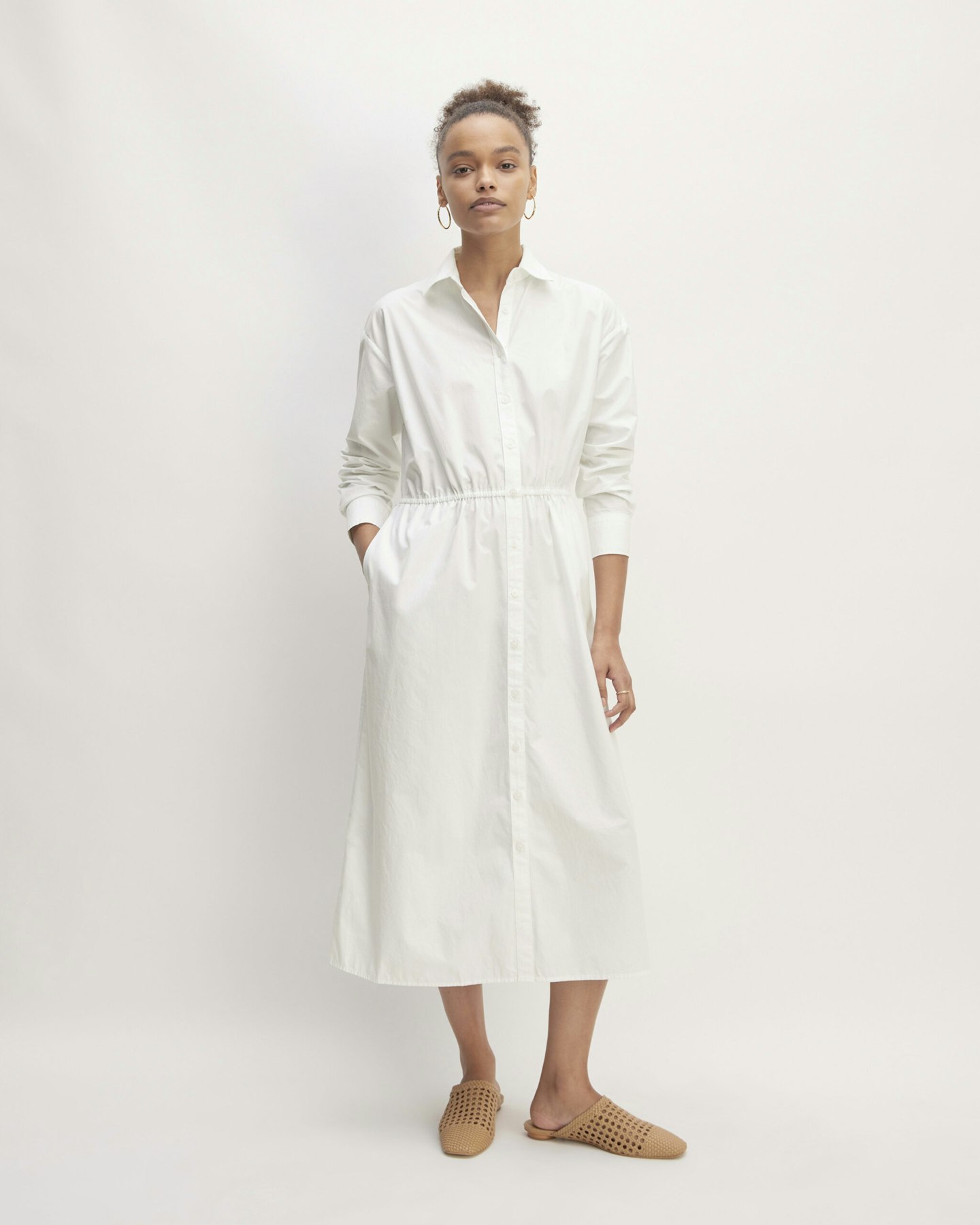 Everlane, The Supima Cotton Midi Shirt Dress