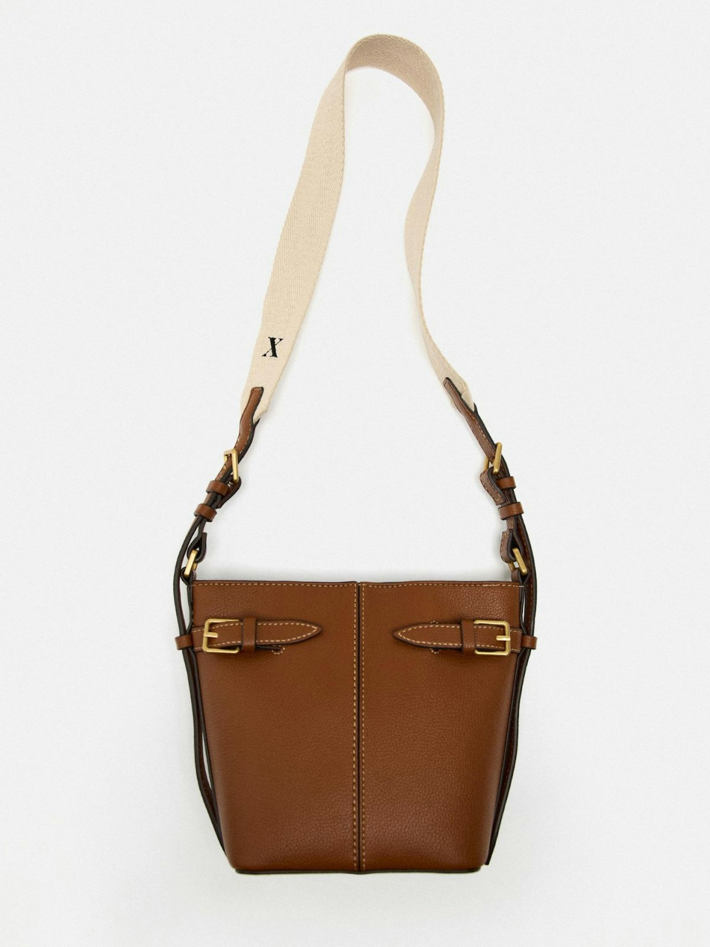 Zara, Bucket Bag With Buckles