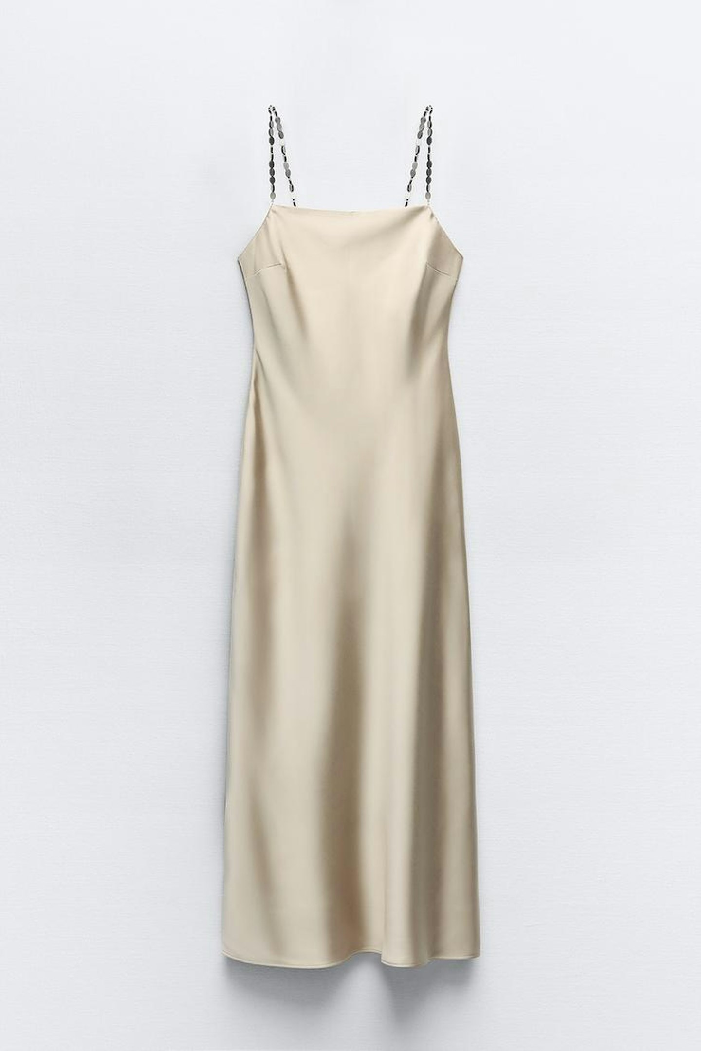Zara, Slip Dress With Beaded Straps