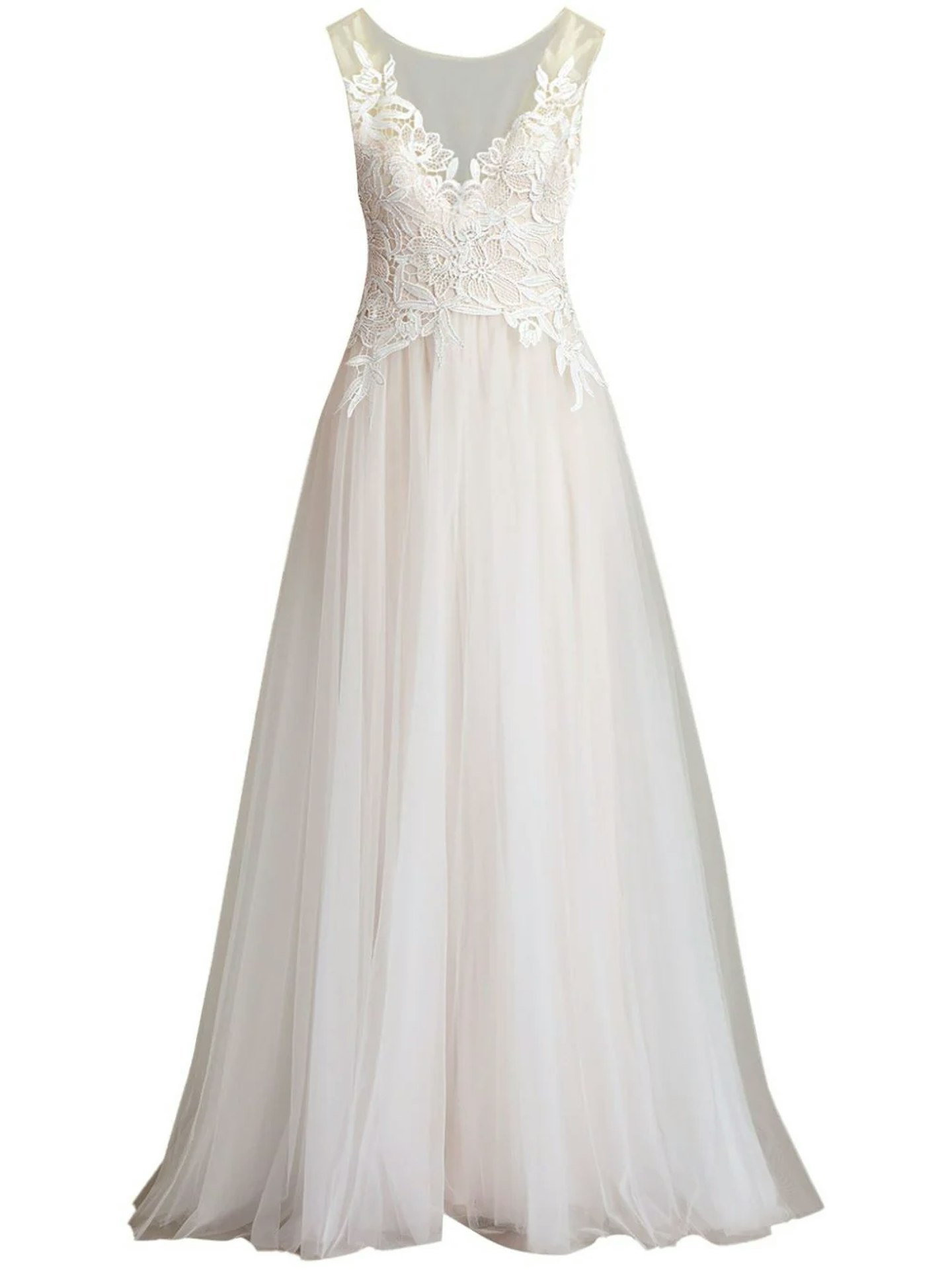 sleeveless plus size wedding dress 