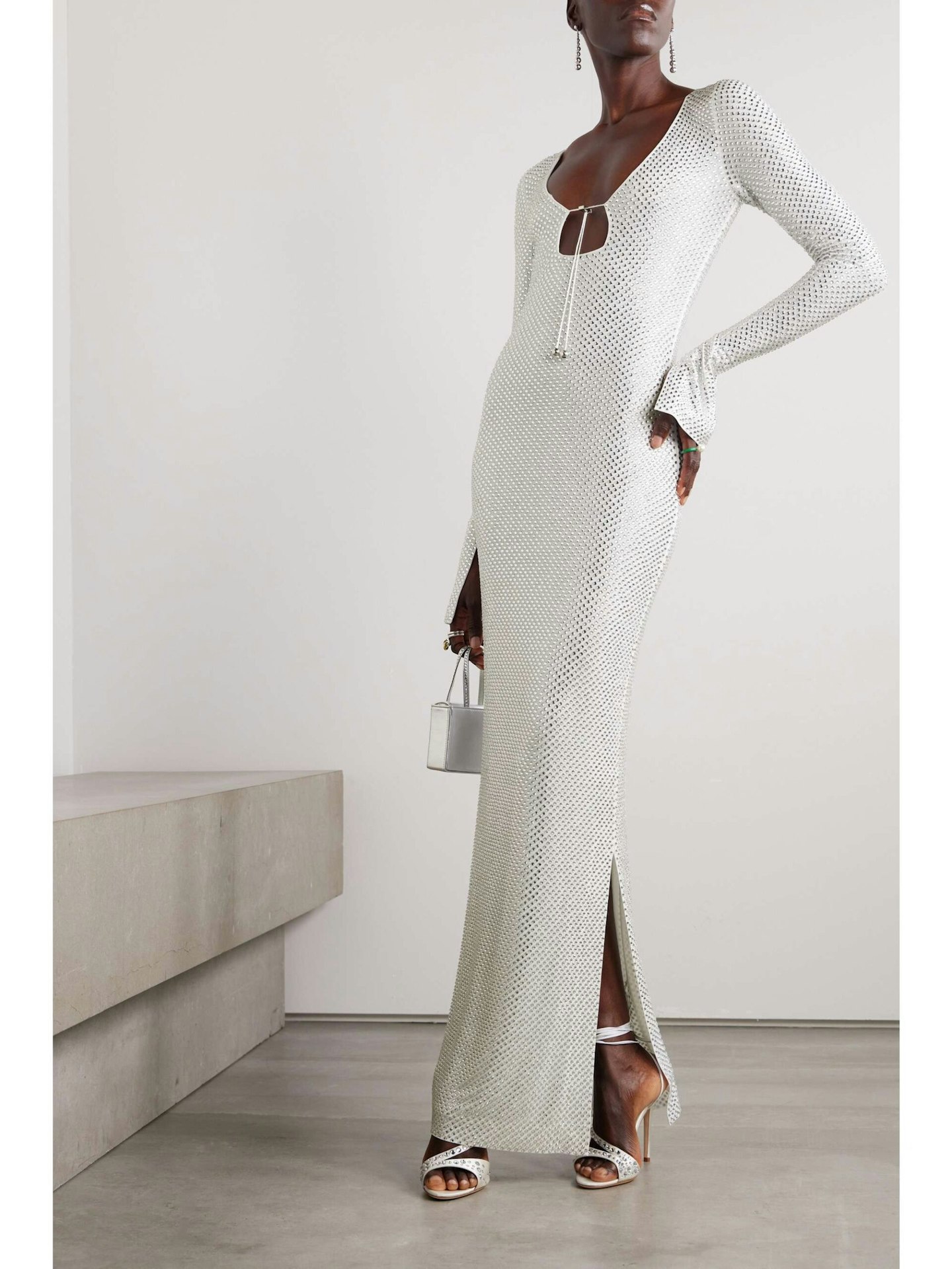 16Arlington, Solaria Crystal-Embellished Mesh Maxi Dress