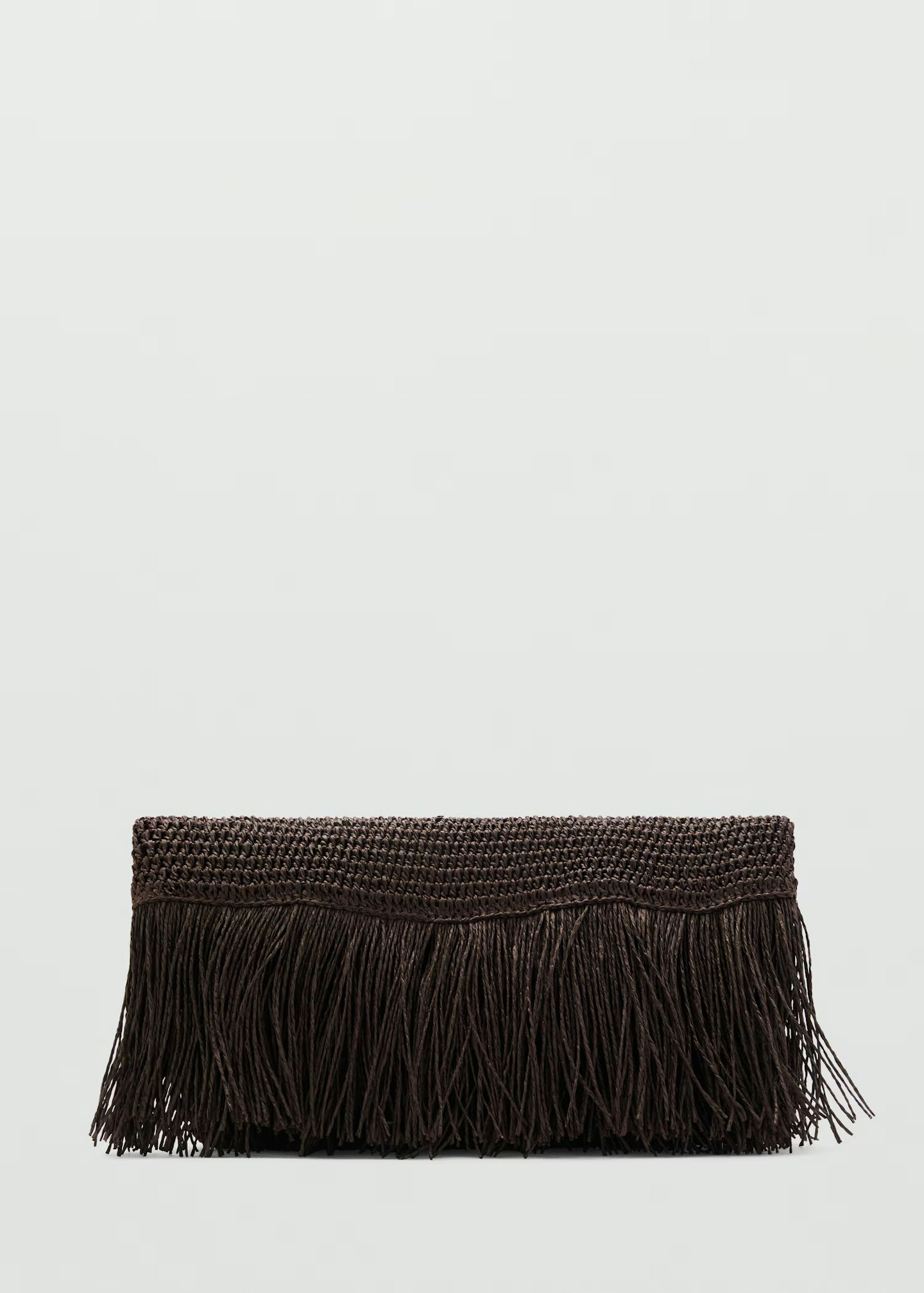 mango Natural fibre handbag with fringes