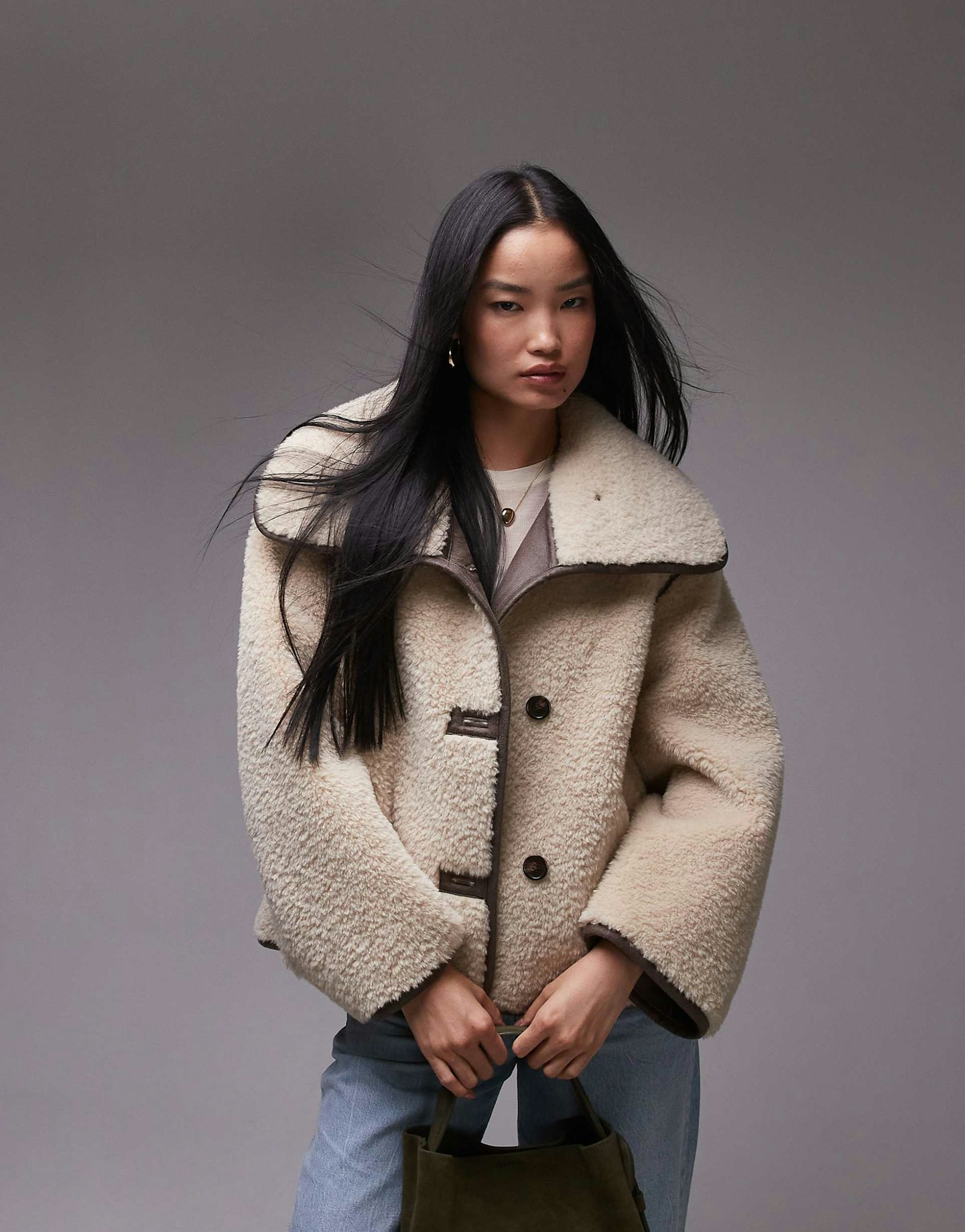 arket asos shearling coat