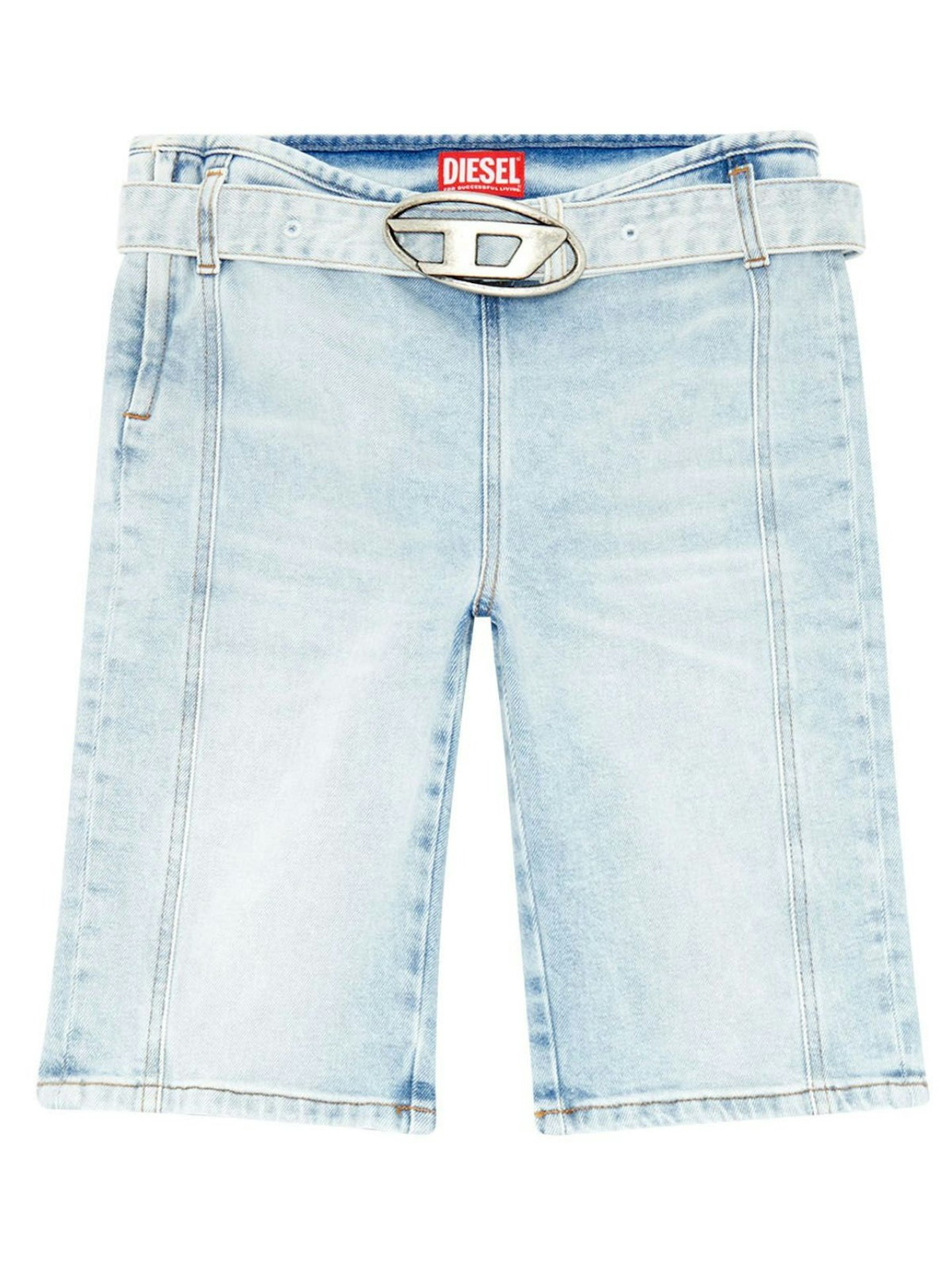 Diesel De-Ginny S Denim Shorts With Logo Belt