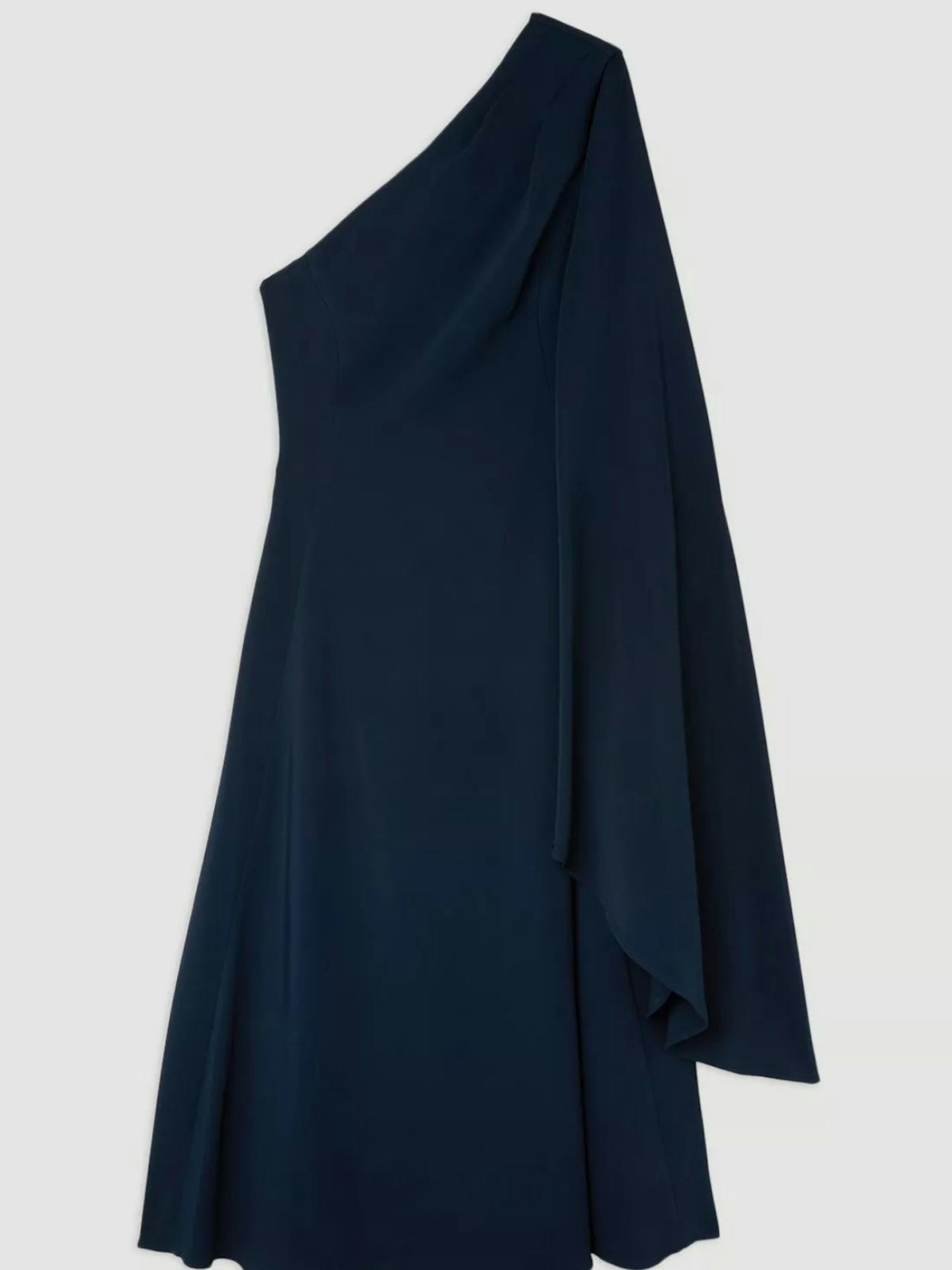 Compact One Shoulder Drape Full Skirt Dress