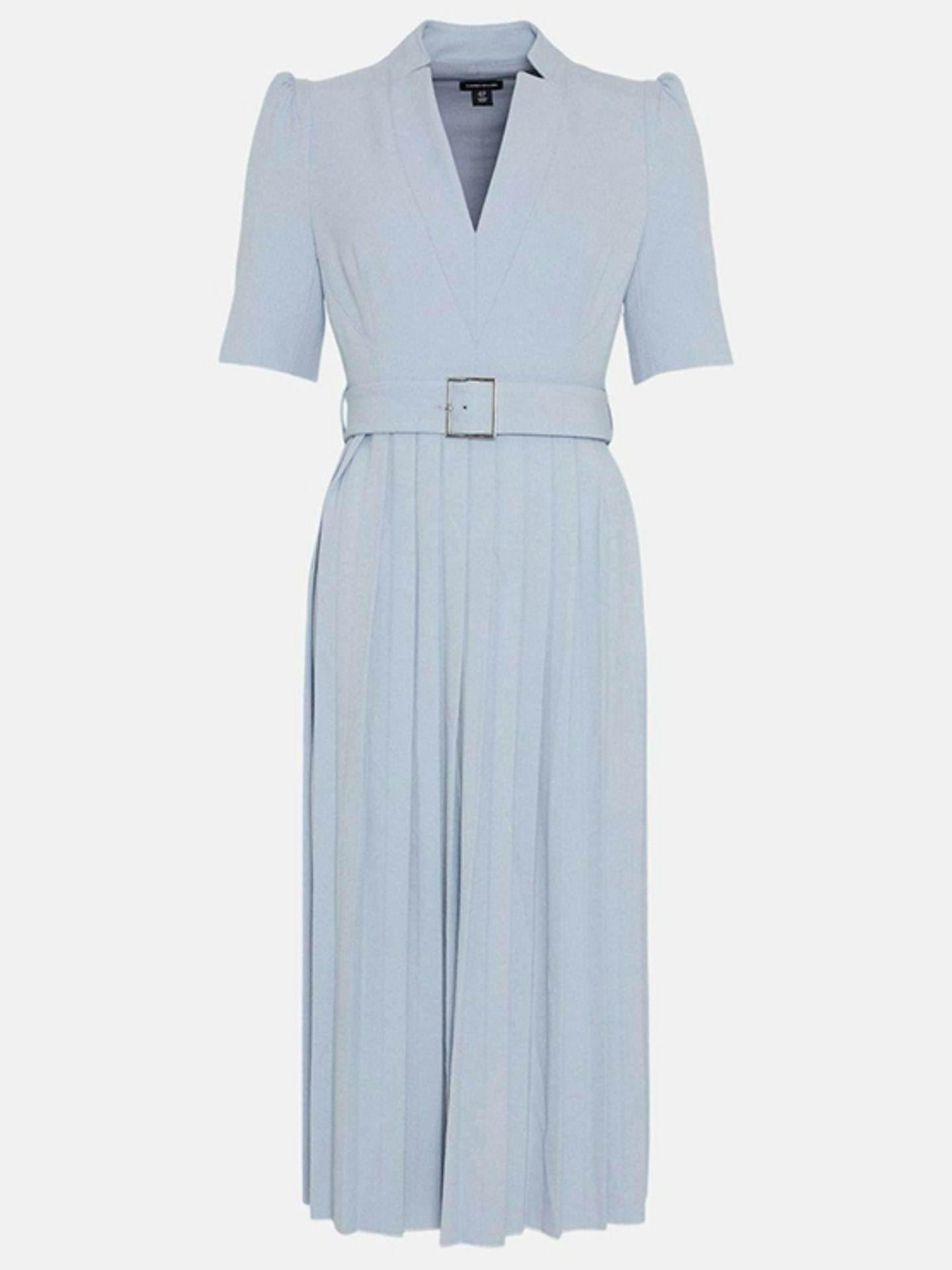 Tailored Structured Crepe Forever Pleat Midi Dress