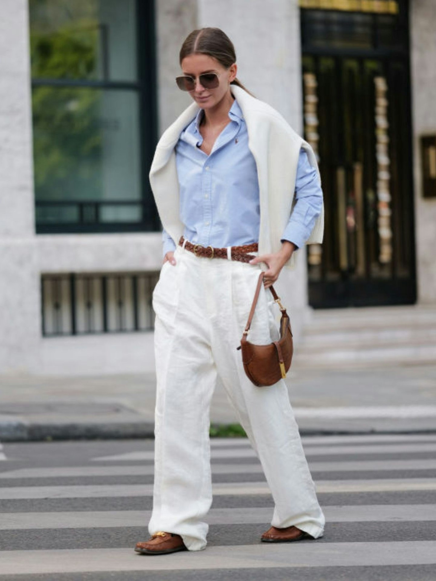 Linen trousers streetstyle