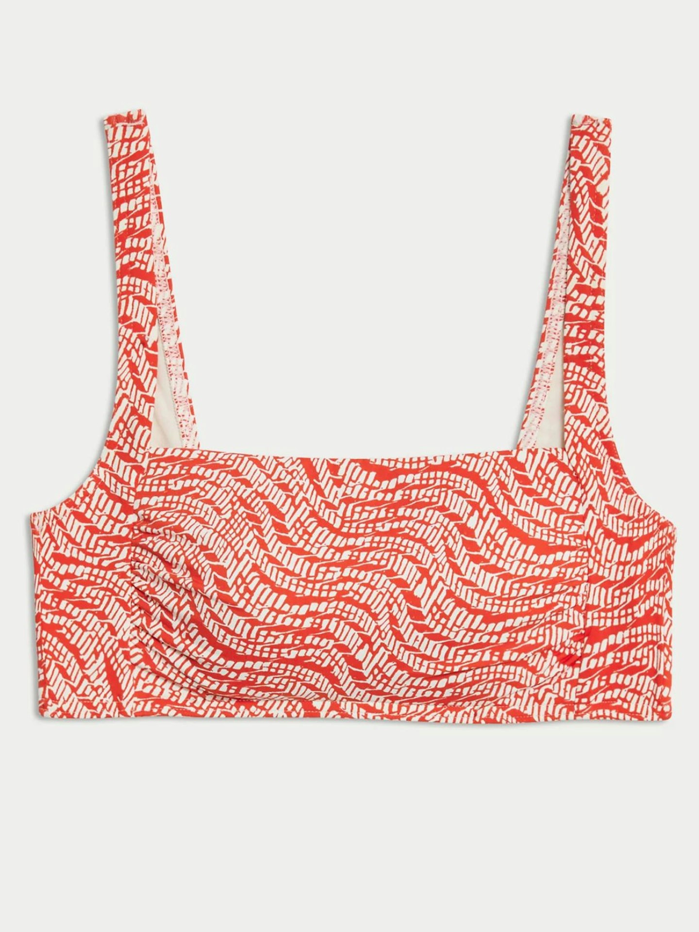 M&S Printed Padded Square Neck Bikini Top