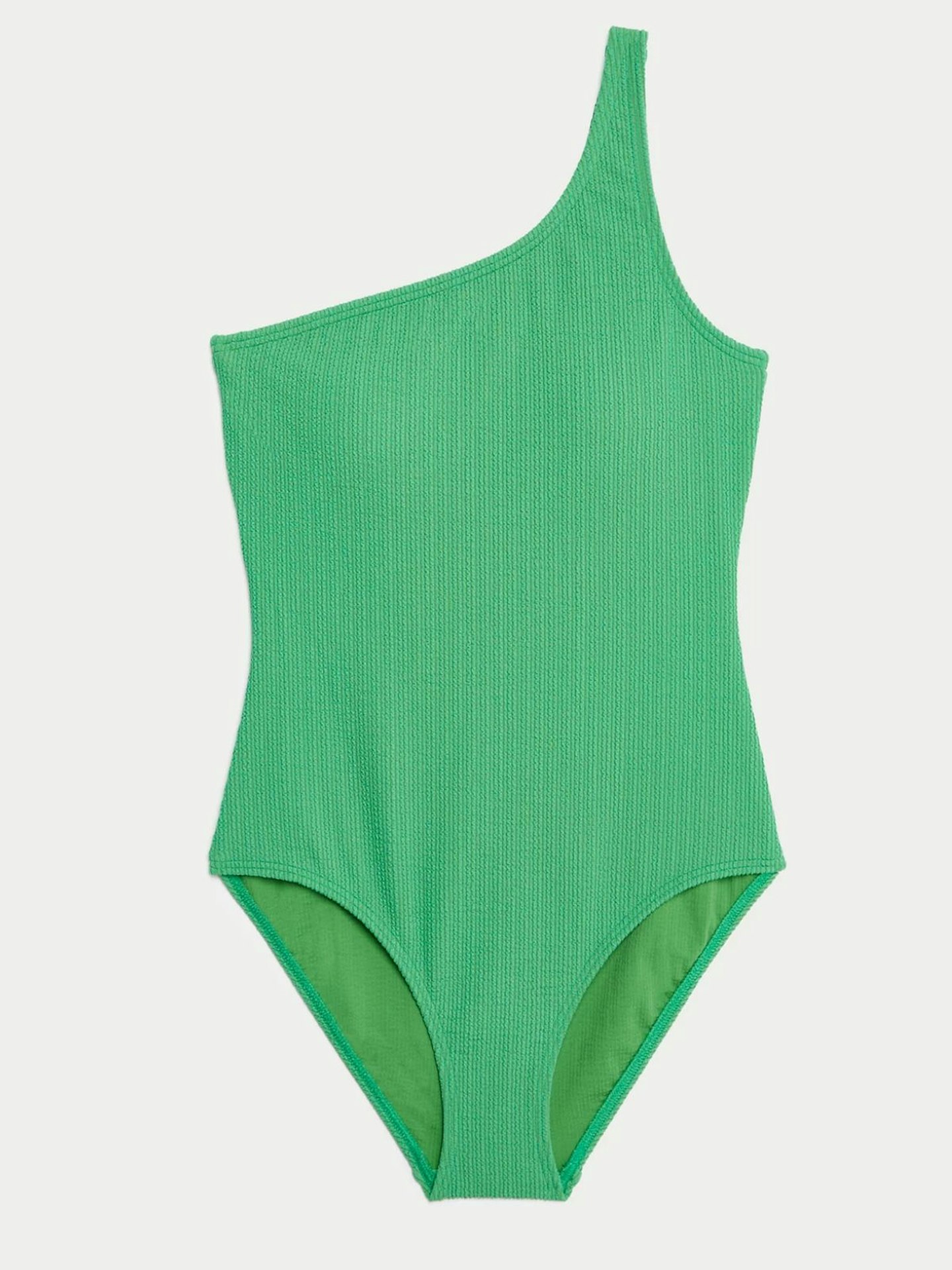 Textured One Shoulder Swimsuit