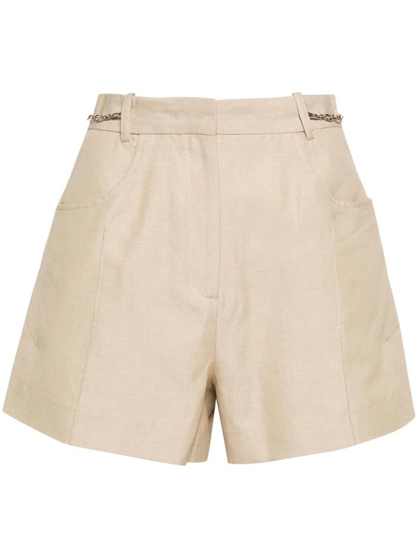 Maje High-Waist Linen Shorts