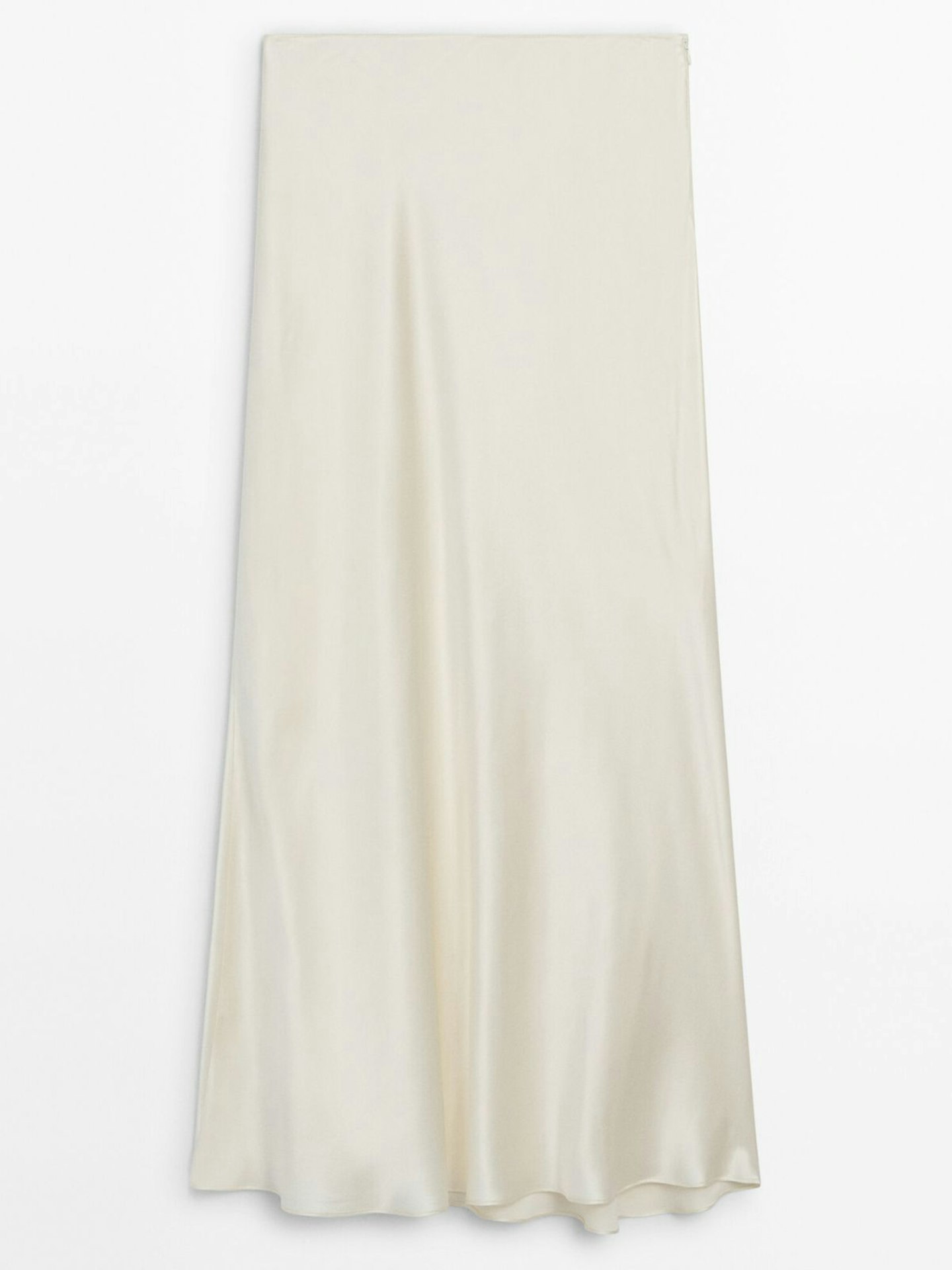 Massimo Dutti Long Satin Bias-Cut Skirt