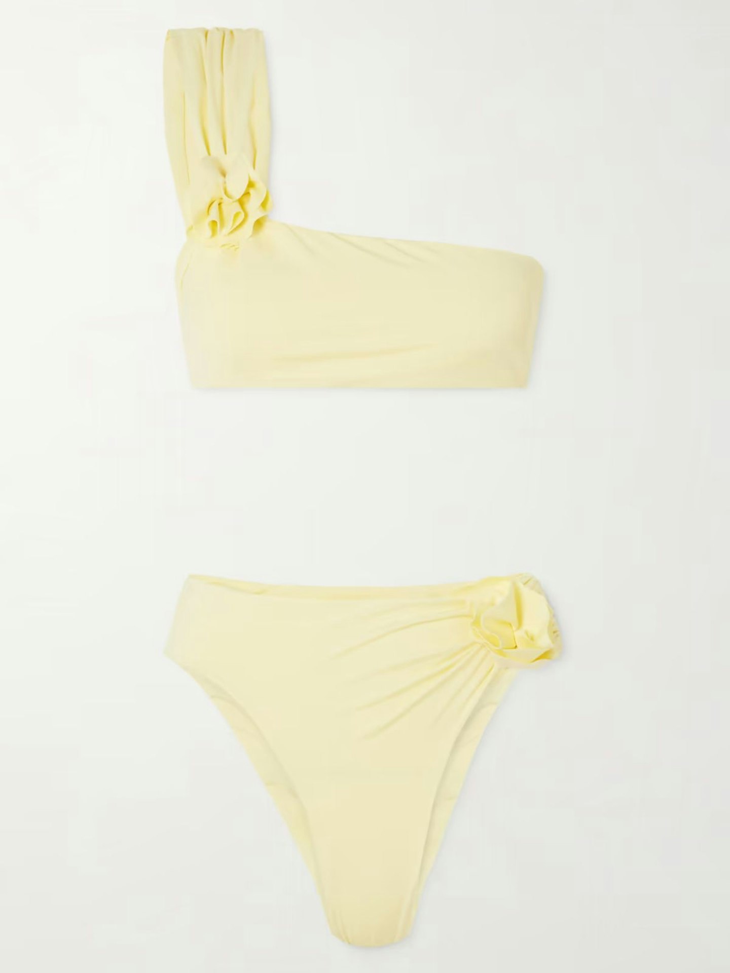 Maygel Coronel + Net Sustain Agape One-Shoulder Appliquéd Bikini